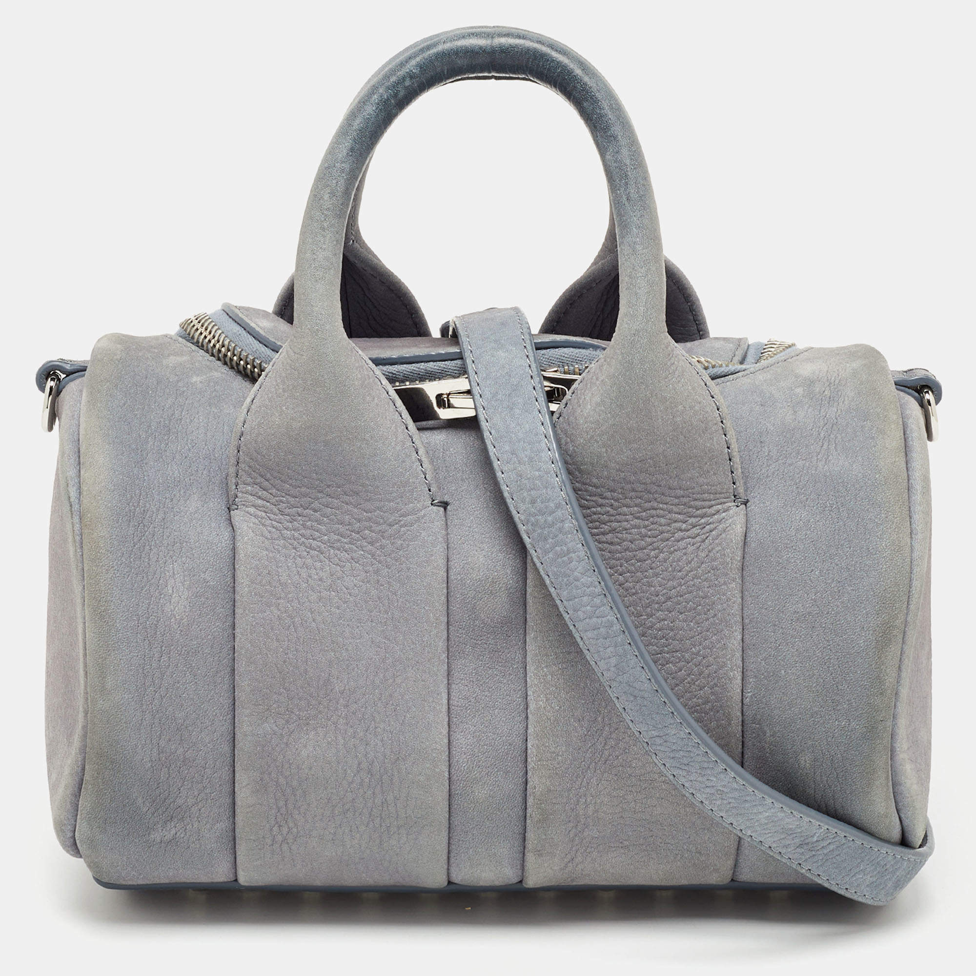 Alexander Wang Grey Suede Mini Rockie Satchel