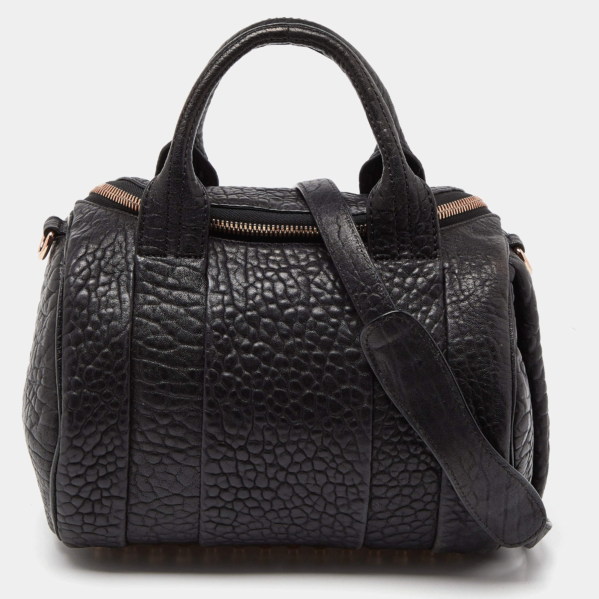 Alexander Wang Black Textured Leather Rocco Bag