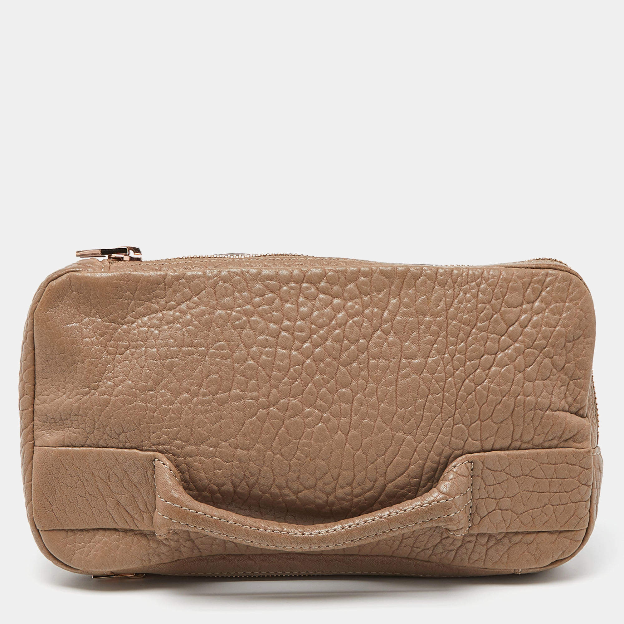 Alexander Wang Beige Leather Zipped Pouch