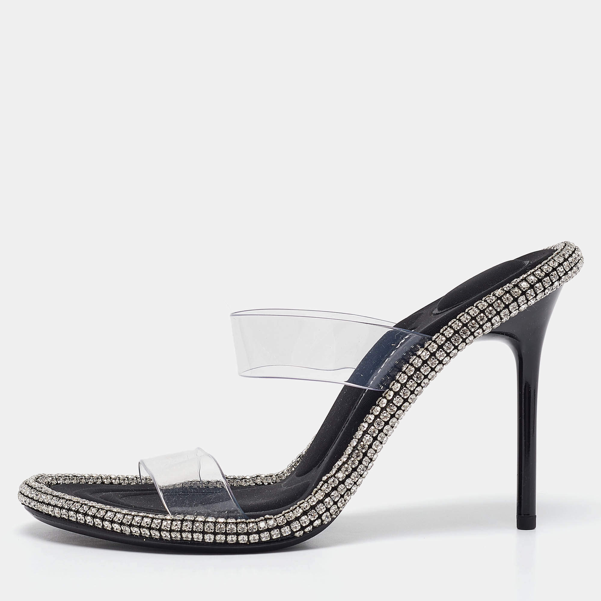 Alexander Wang Transparent PVC Nova Slide Sandals Size 37