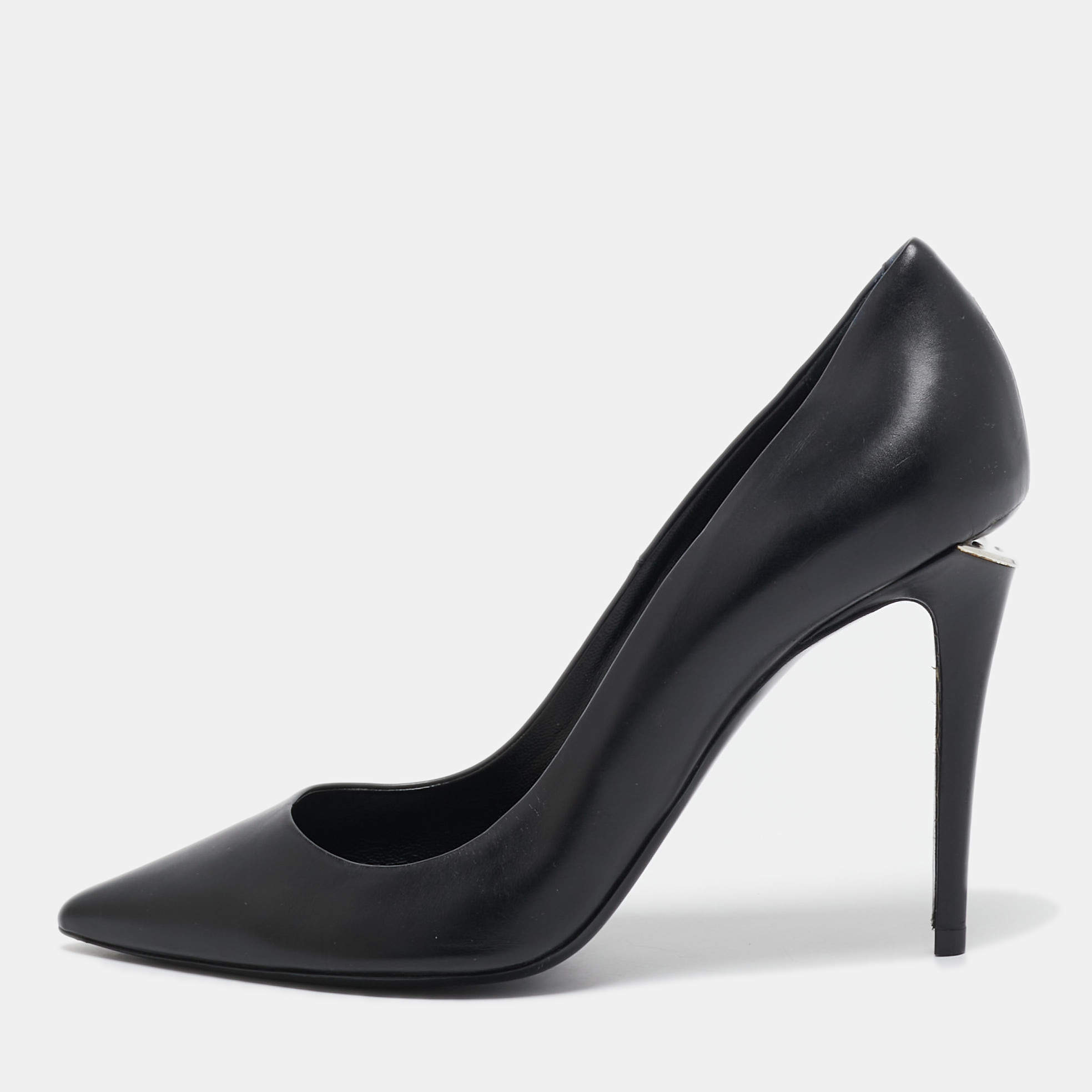 Alexander Wang Black Leather Pointed Toe Pumps Size 39