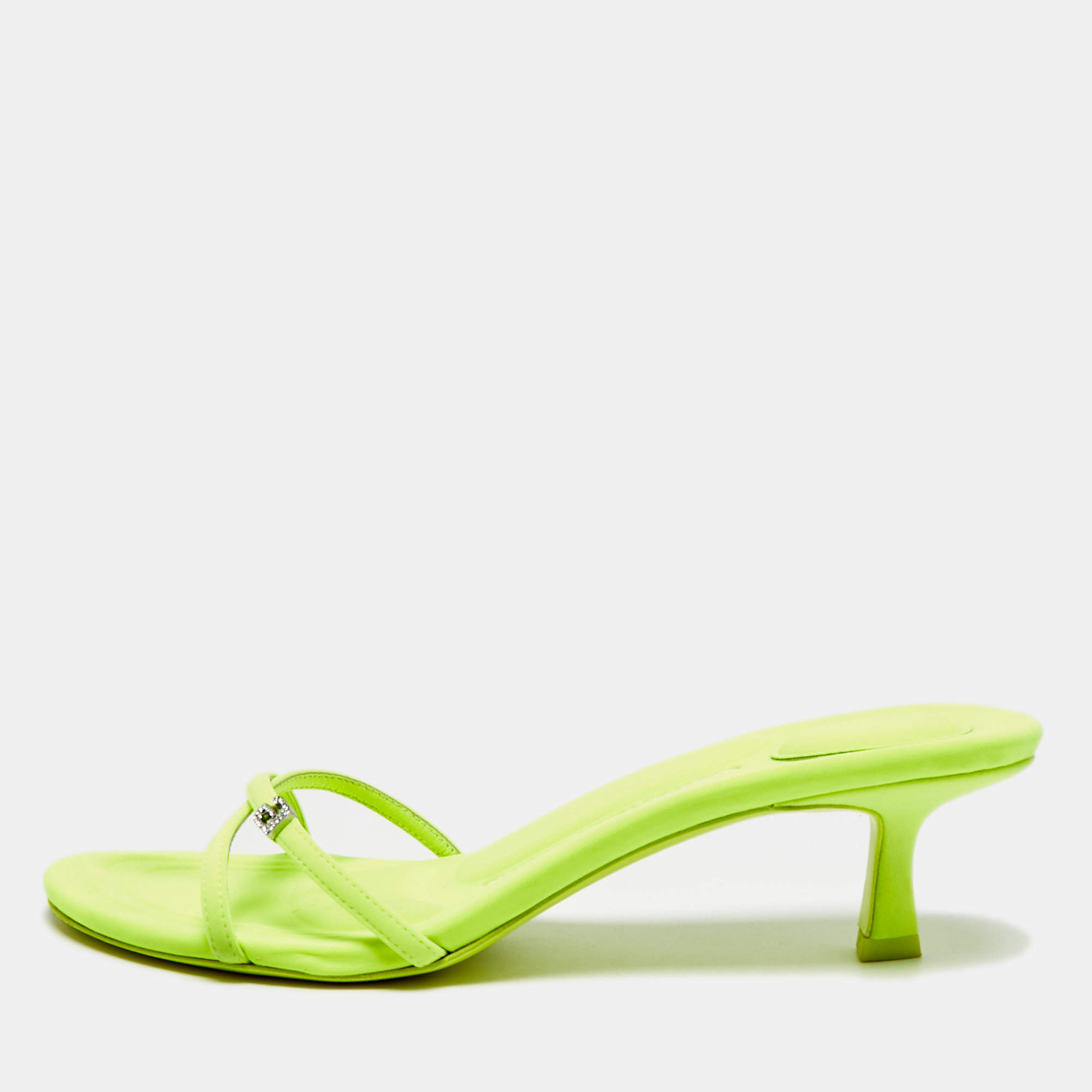 مملوكة مسبقًا Alexander Wang Dahlia Size 39 Green Neoprene Slide Sandals