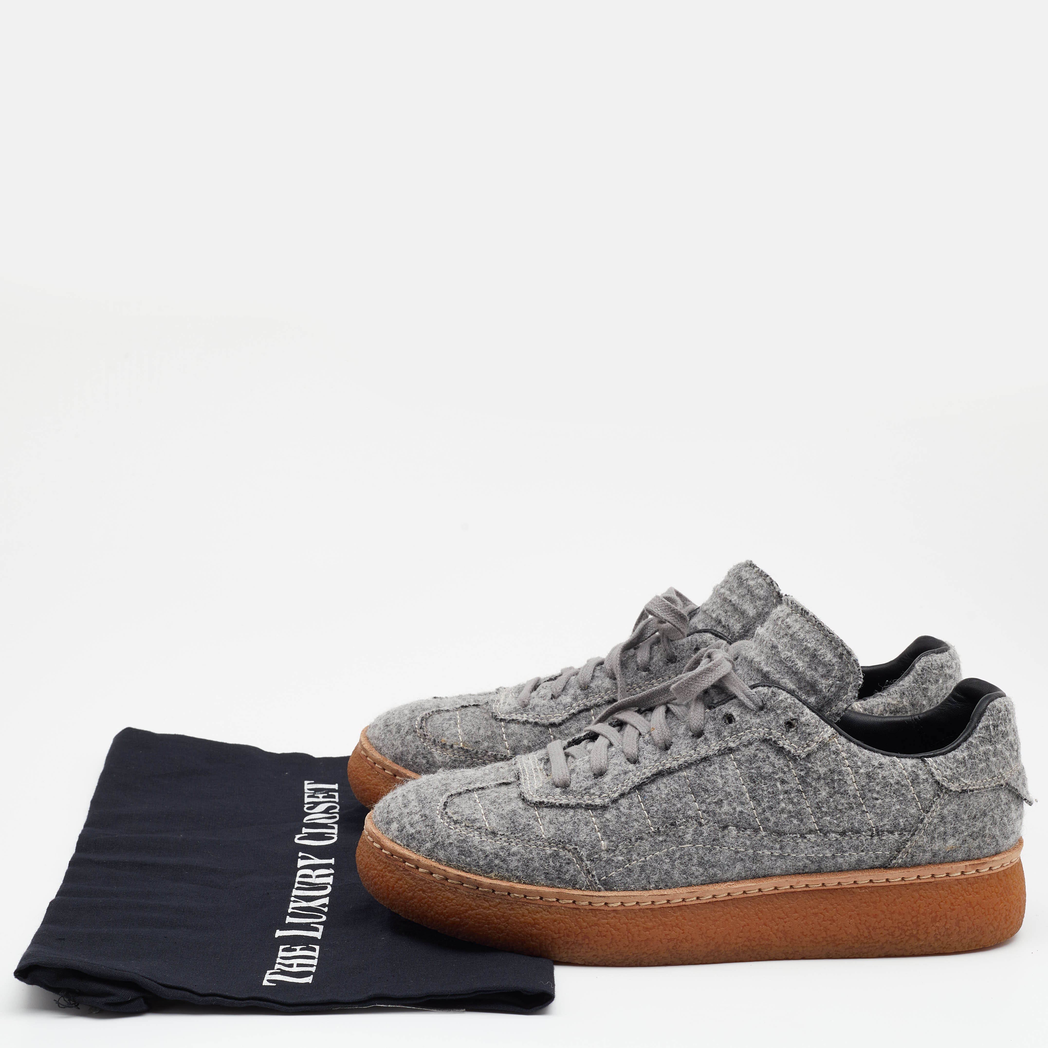 Alexander Wang Grey Wool Eden Low Top Sneakers Size 38
