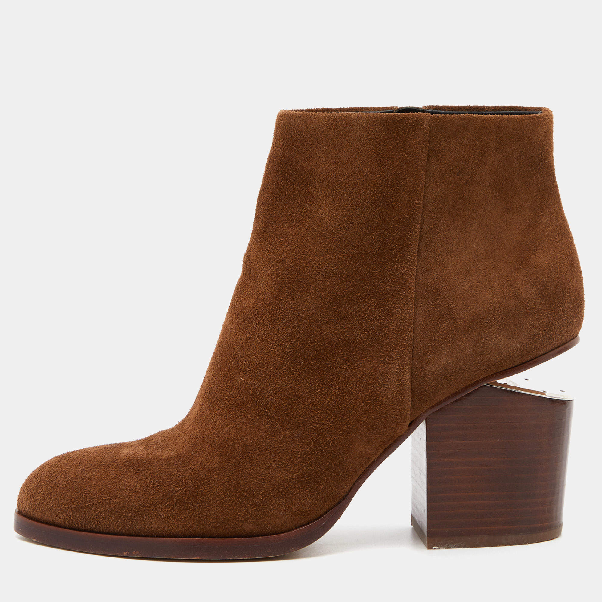 Alexander Wang Brown Suede Gabi Ankle Booties Size 39.5