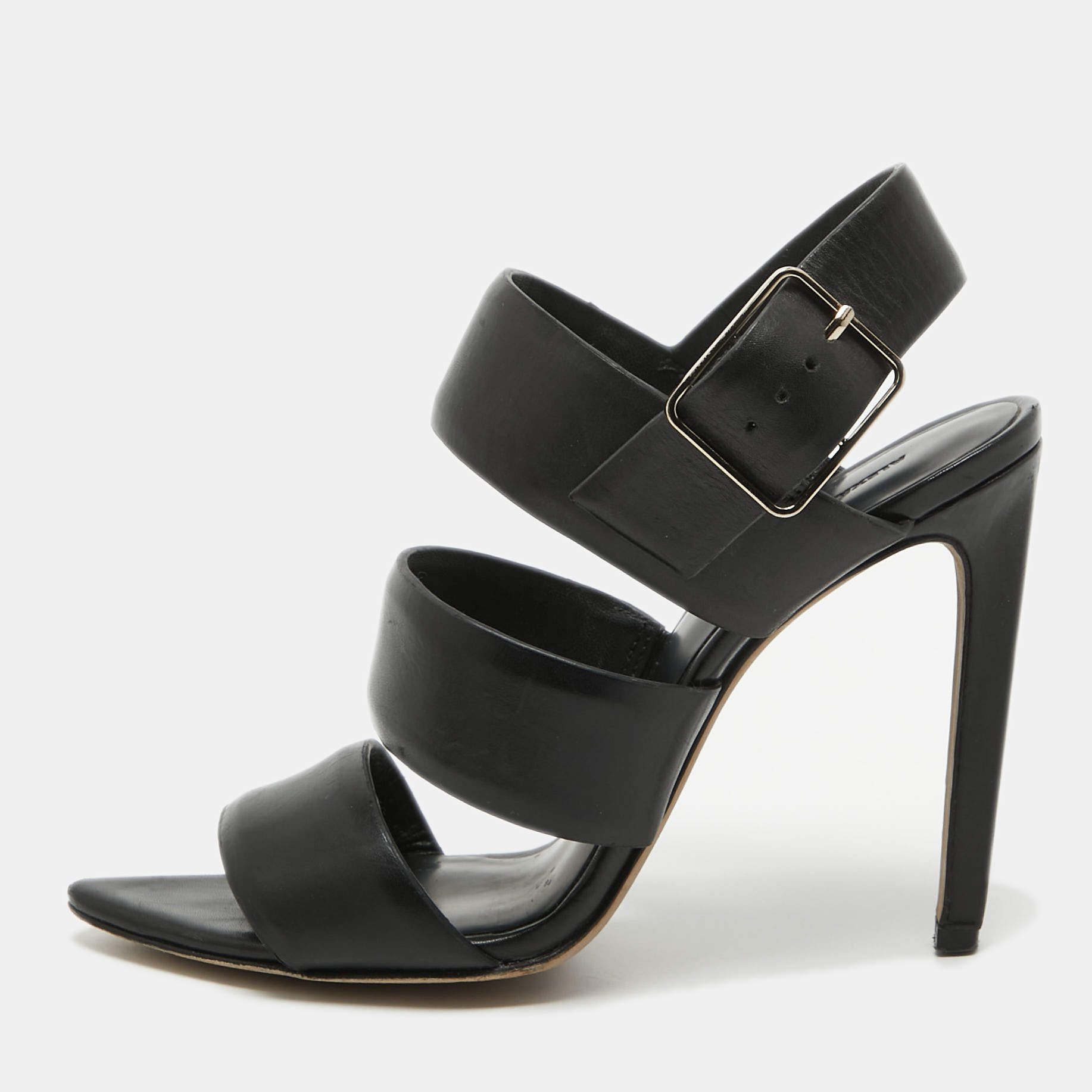 Alexander Wang Black Leather Slingback Sandals Size 36.5