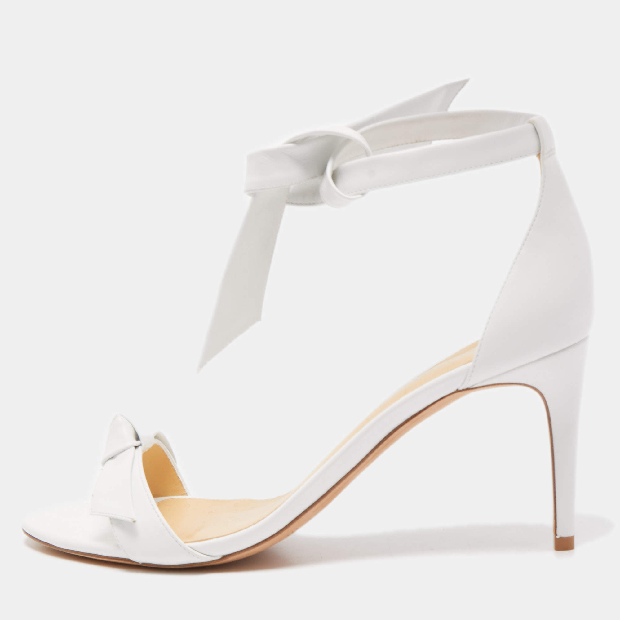 Alexandre Birman White Leather Clarita Sandals Size 41