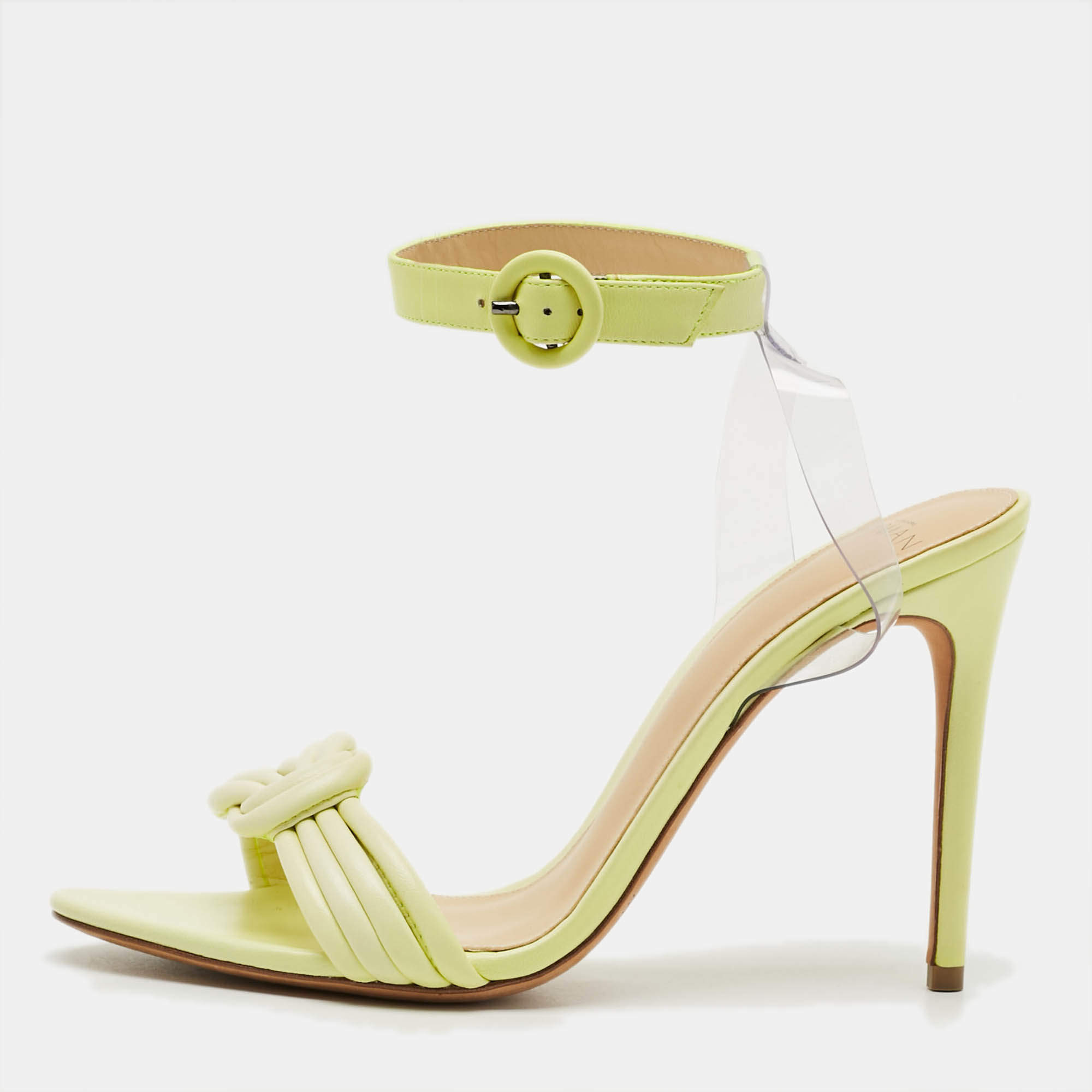 مملوكة مسبقًا Alexandre Birman Vicky Vinyl Size 39.5 Green Leather and PVC Sandals