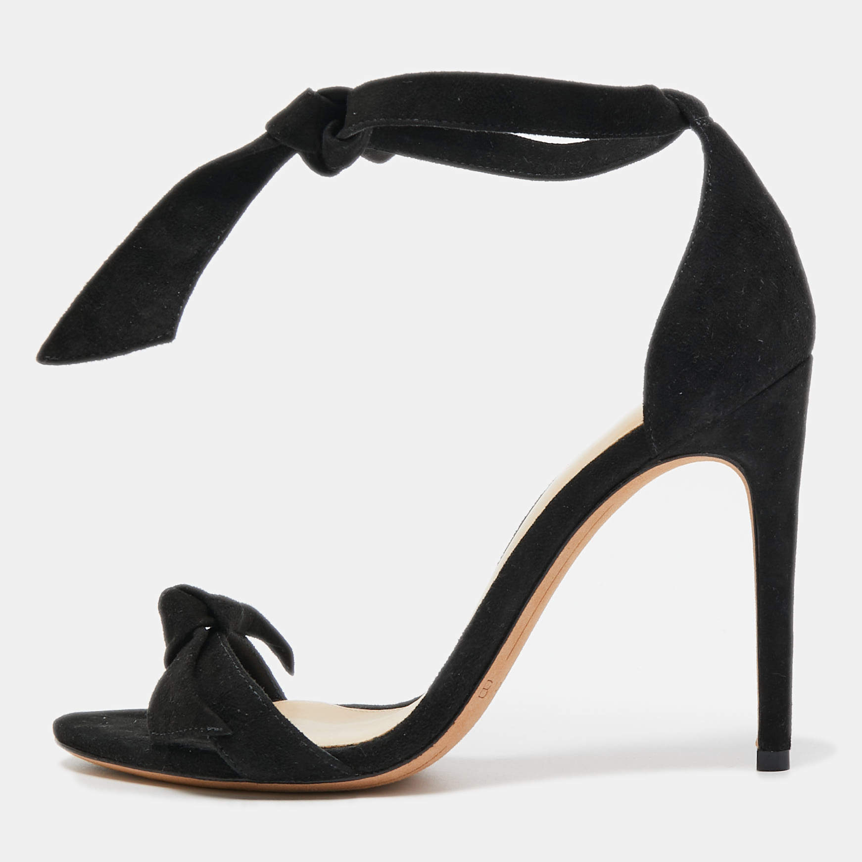 Alexandre Birman Black Suede Clarita Ankle Wrap Sandals Size 35