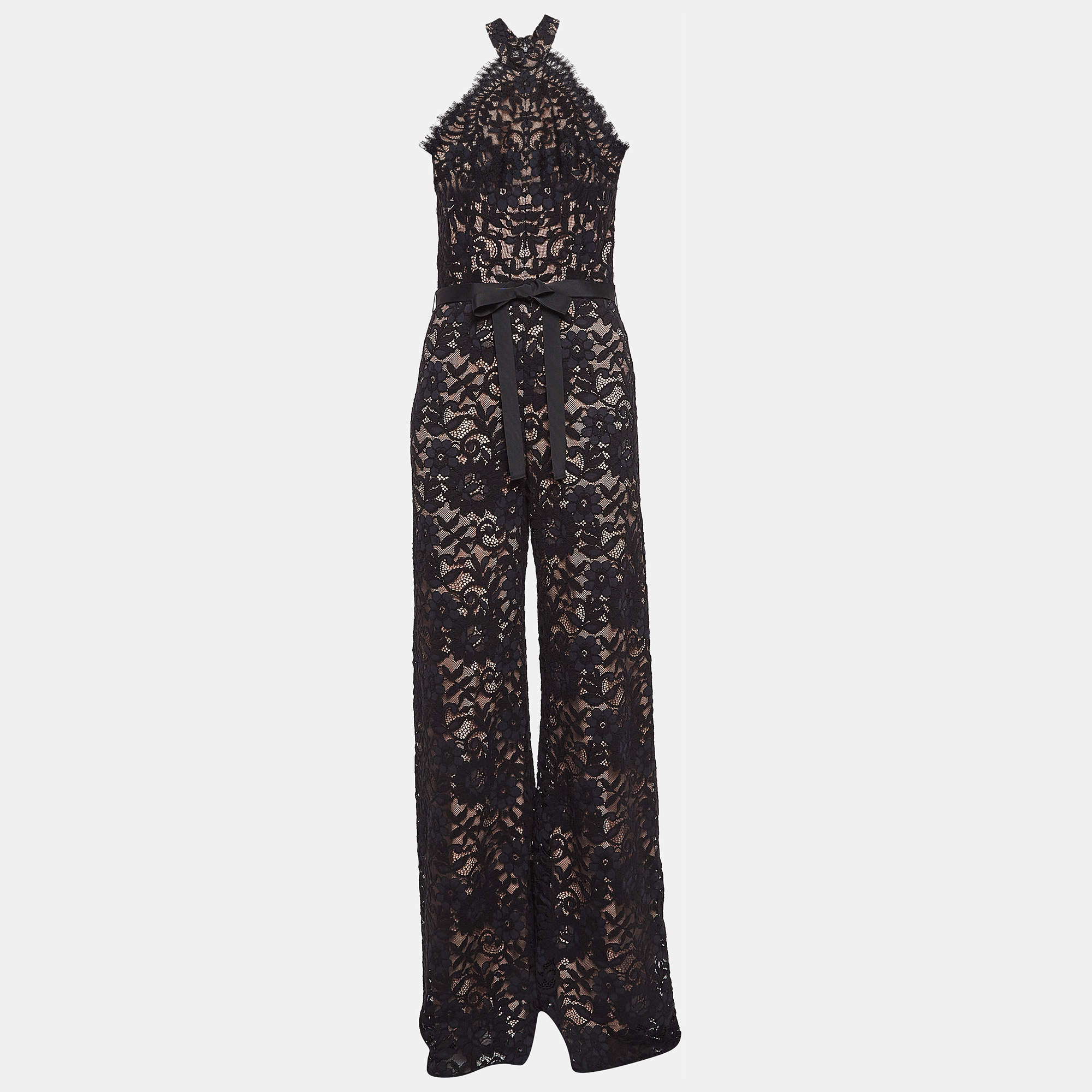 Alexis Black Lace Sleeveless Jumpsuit M