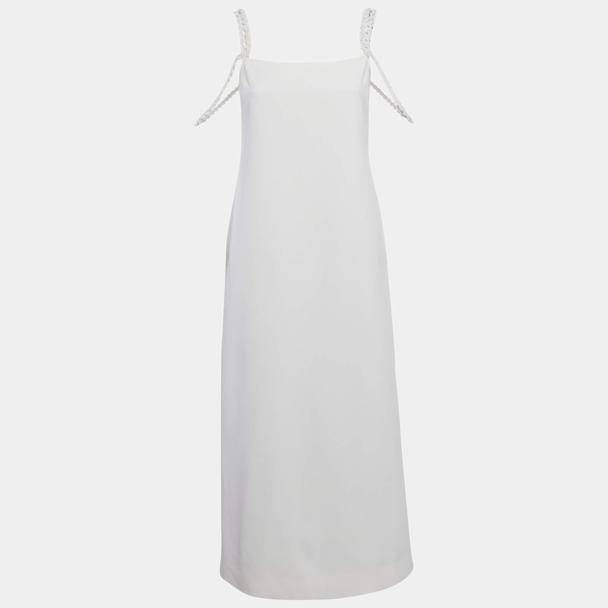 Alexis White Embellished Crepe Sleeveless Shayanne Midi Dress S