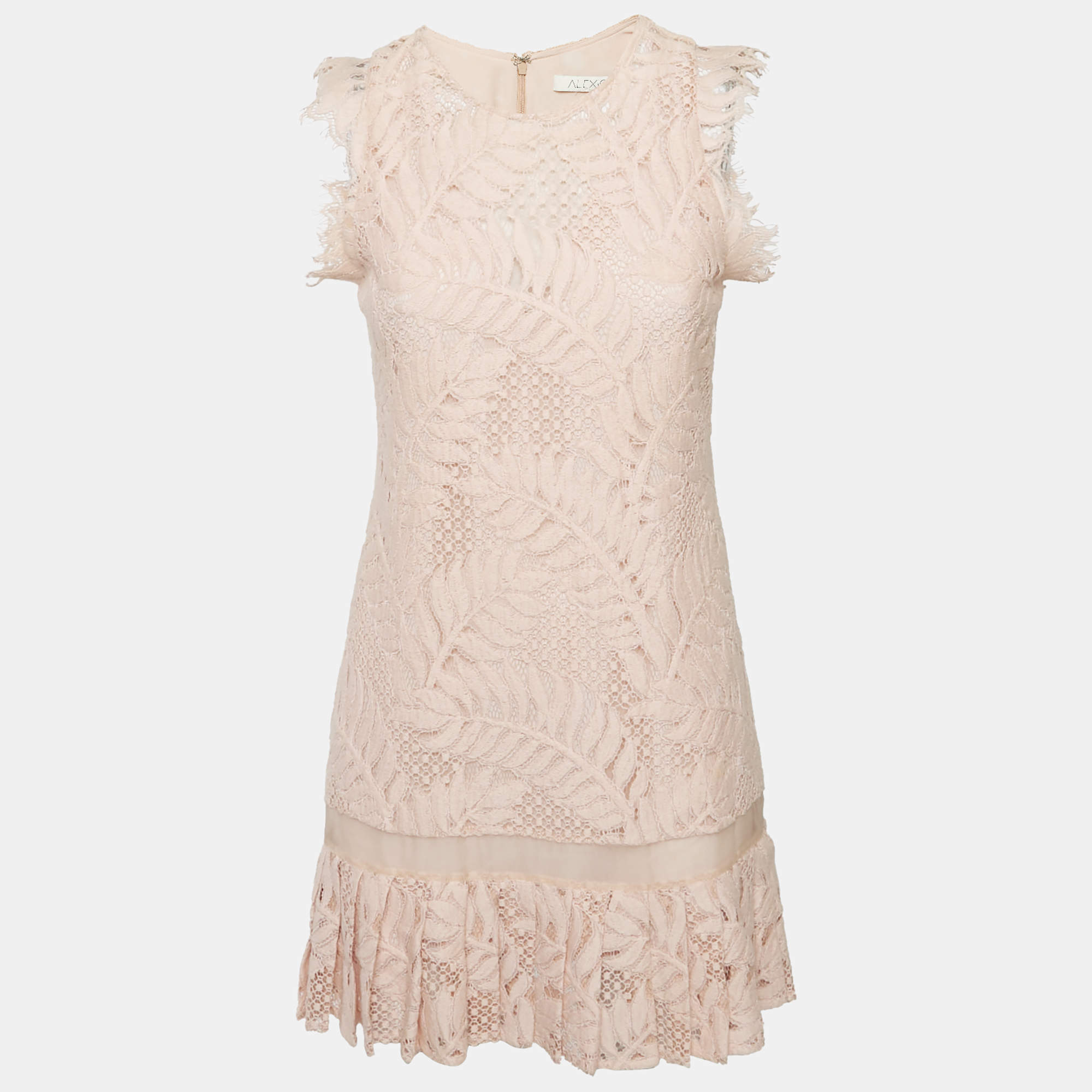 Alexis Light Pink Lace Sleeveless Shift Dress S