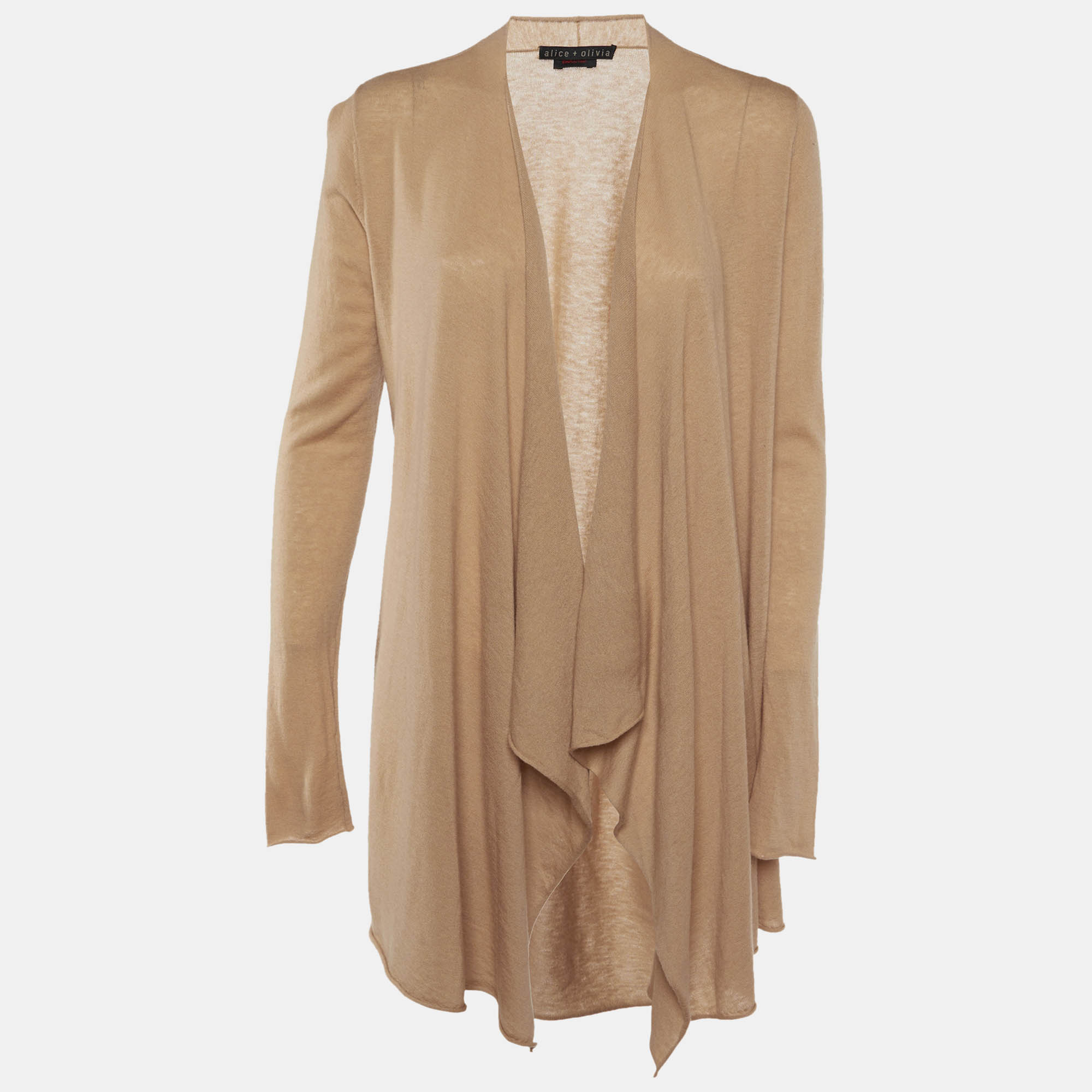 Alice + Olivia Beige Wool Knit Cardigan M