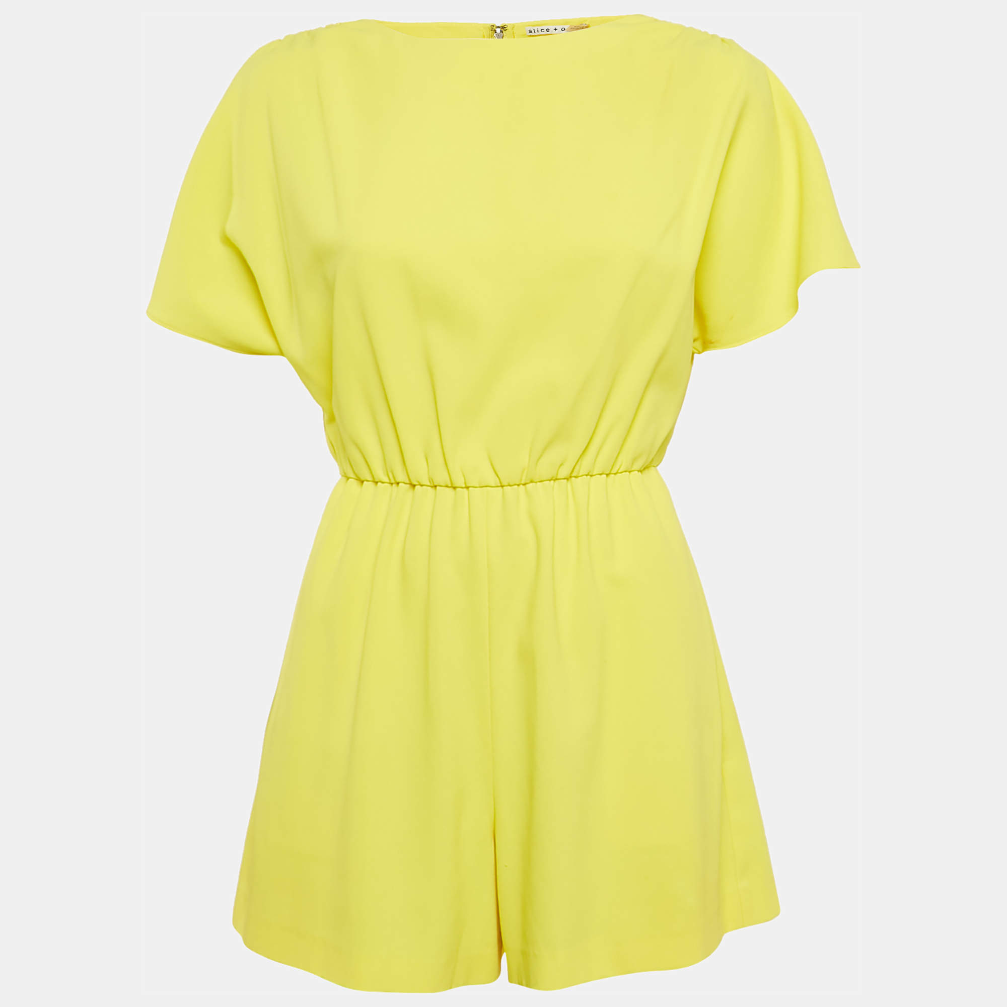 Alice + Olivia Yellow Crepe Playsuit S