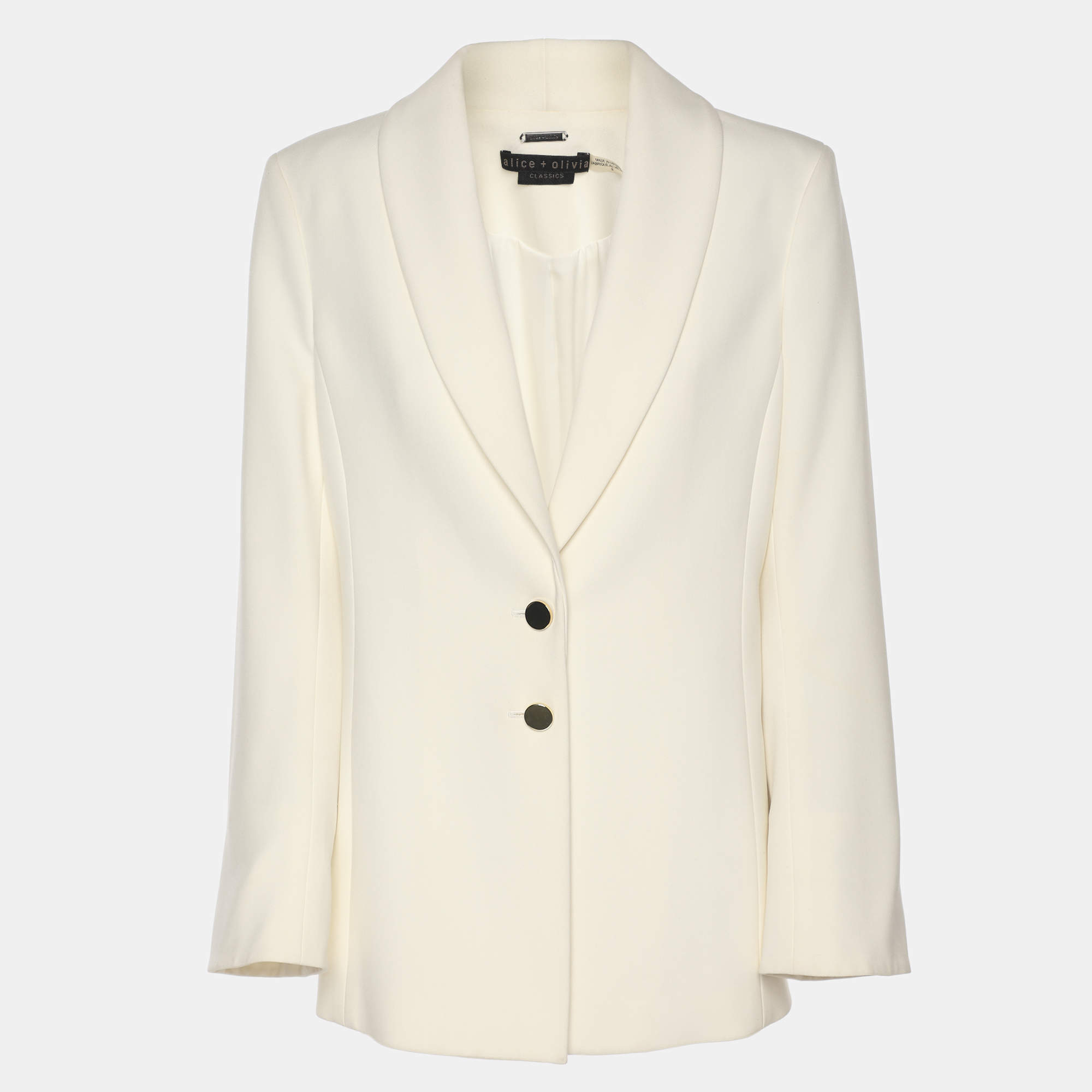 Pre Owned Alice + Olivia White Crepe Blazer M