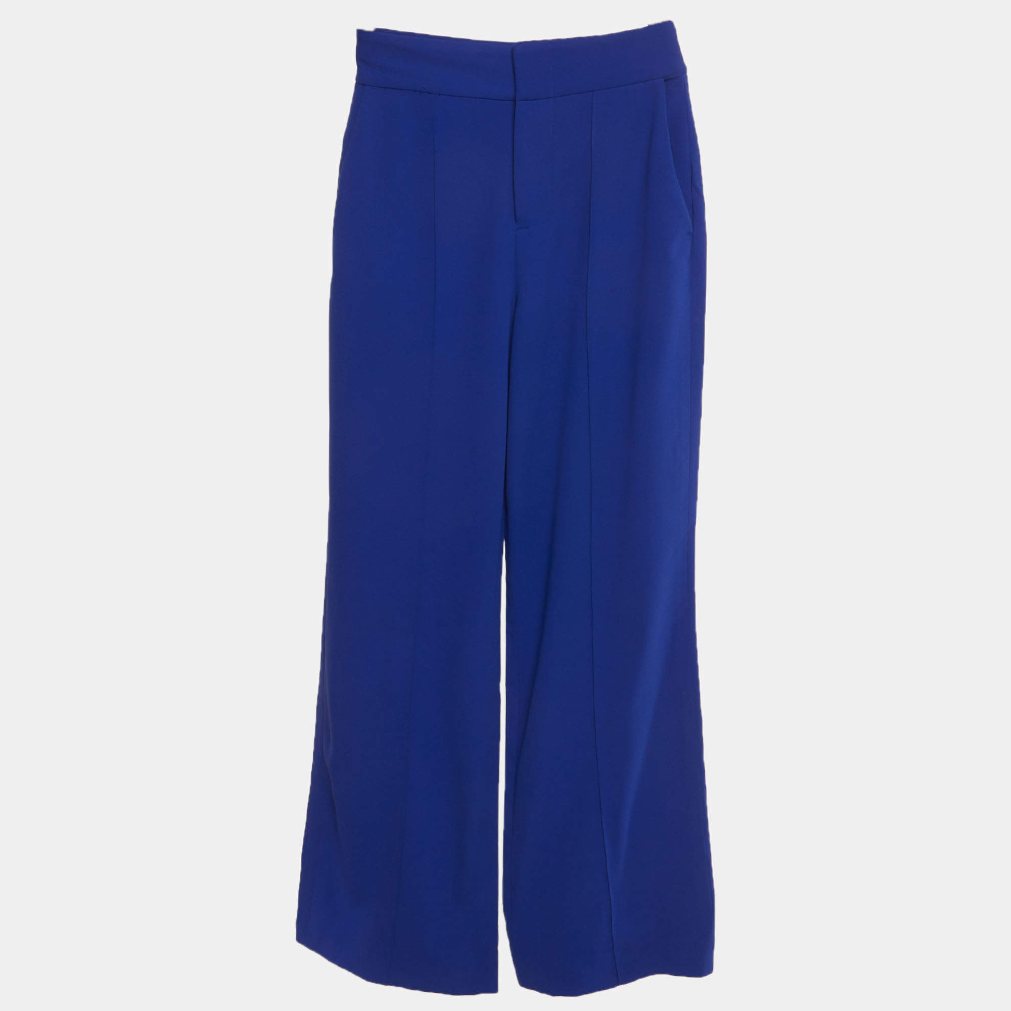 Pre Owned Alice + Olivia Blue Crepe Regular Fit Trousers S