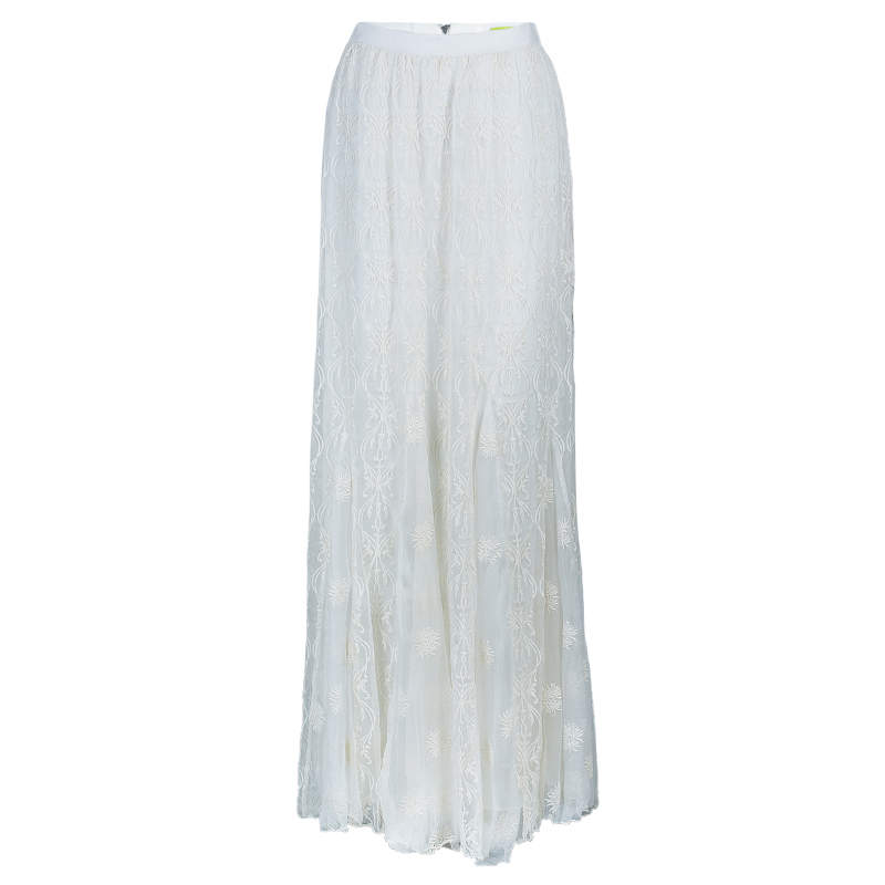 Alice + Olivia Louie Cream Lace Maxi Skirt M