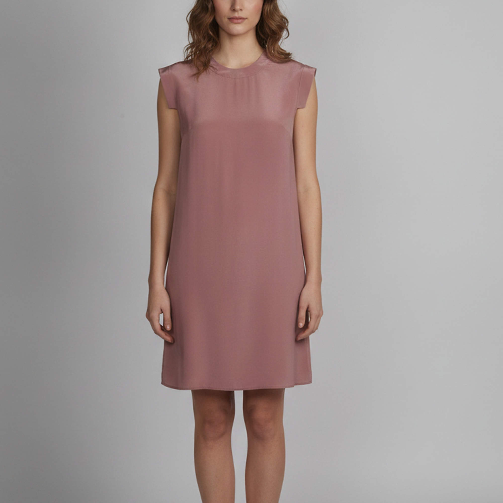 Pre Owned All Saints Purple Crepe Round Neck Short Sleeve Tonya Dress S