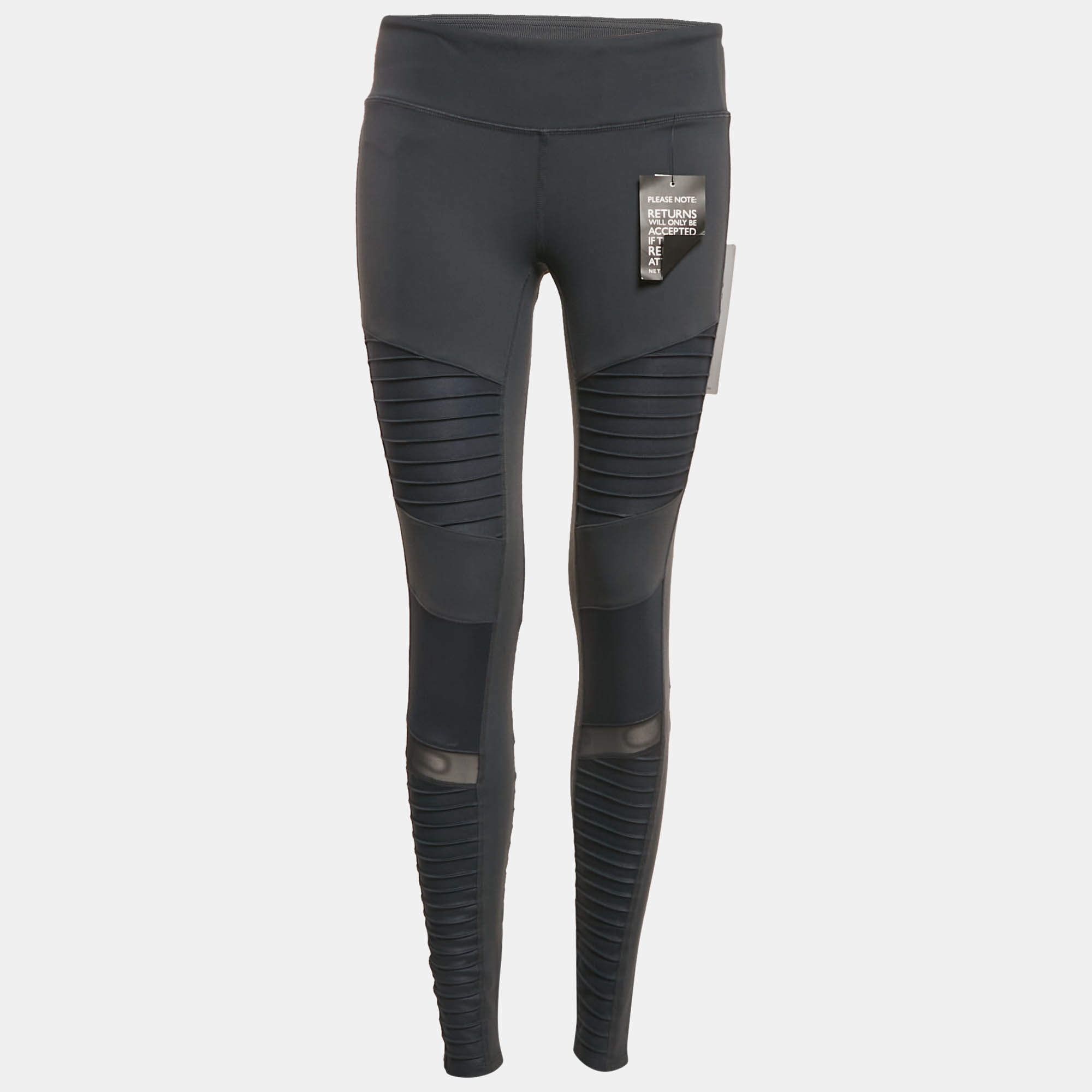 Pre Owned ليجنز ألو يوجا جيرسي رمادي بتفاصيل شبكية كبير