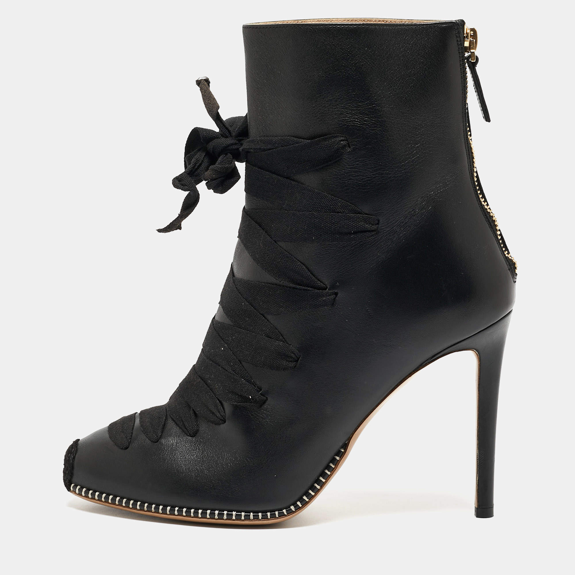 Altuzarra Black Leather Ankle Boots Size 39