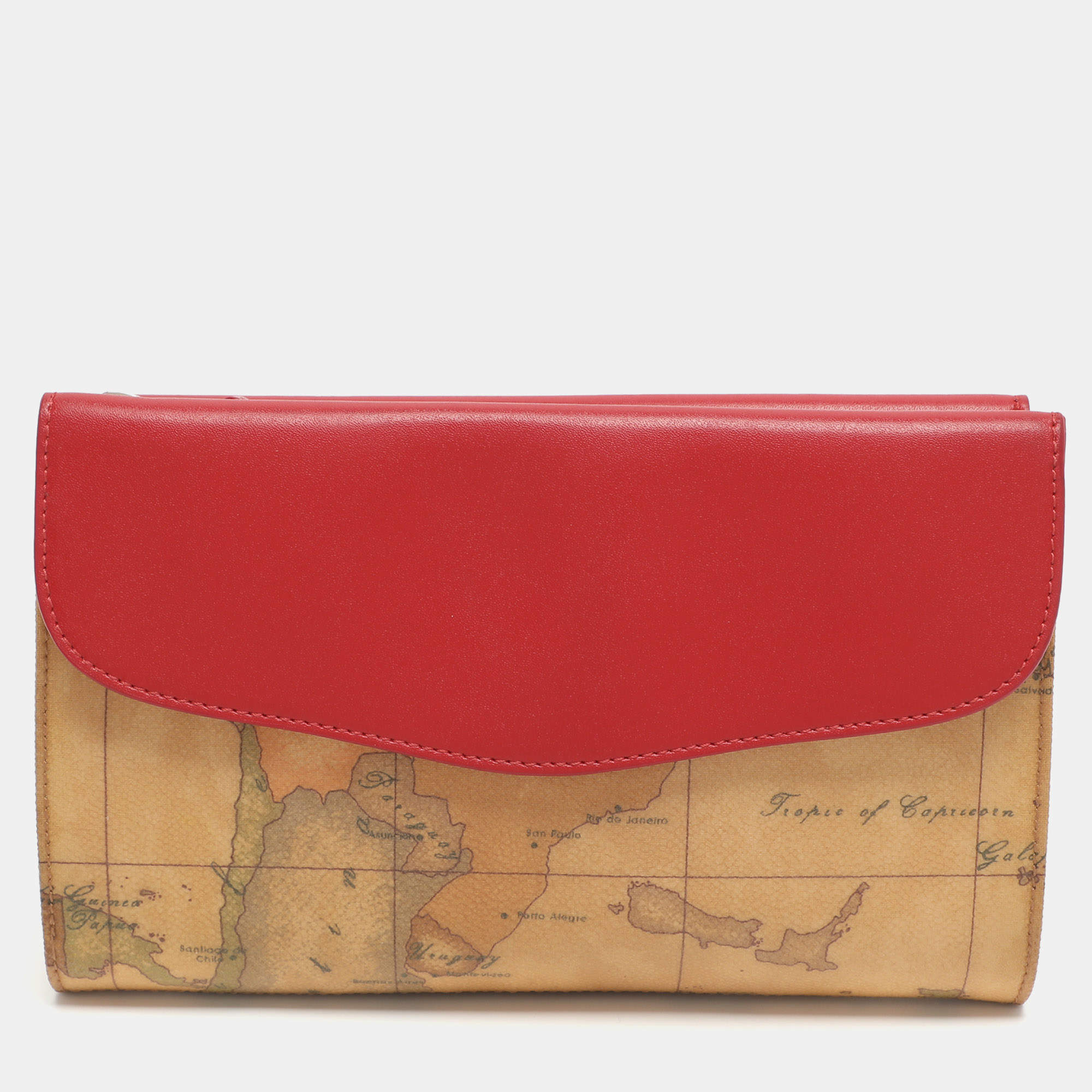 مملوكة مسبقًا حقيبة قماش مقوى بيج/أحمر جيور كلاسيك ألفيرو مارتيني 1A كلاس