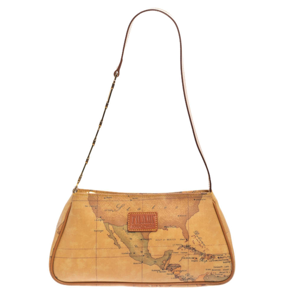 Pre Owned Alviero Martini 1A Classe Coated Canvass and Leather Baguette