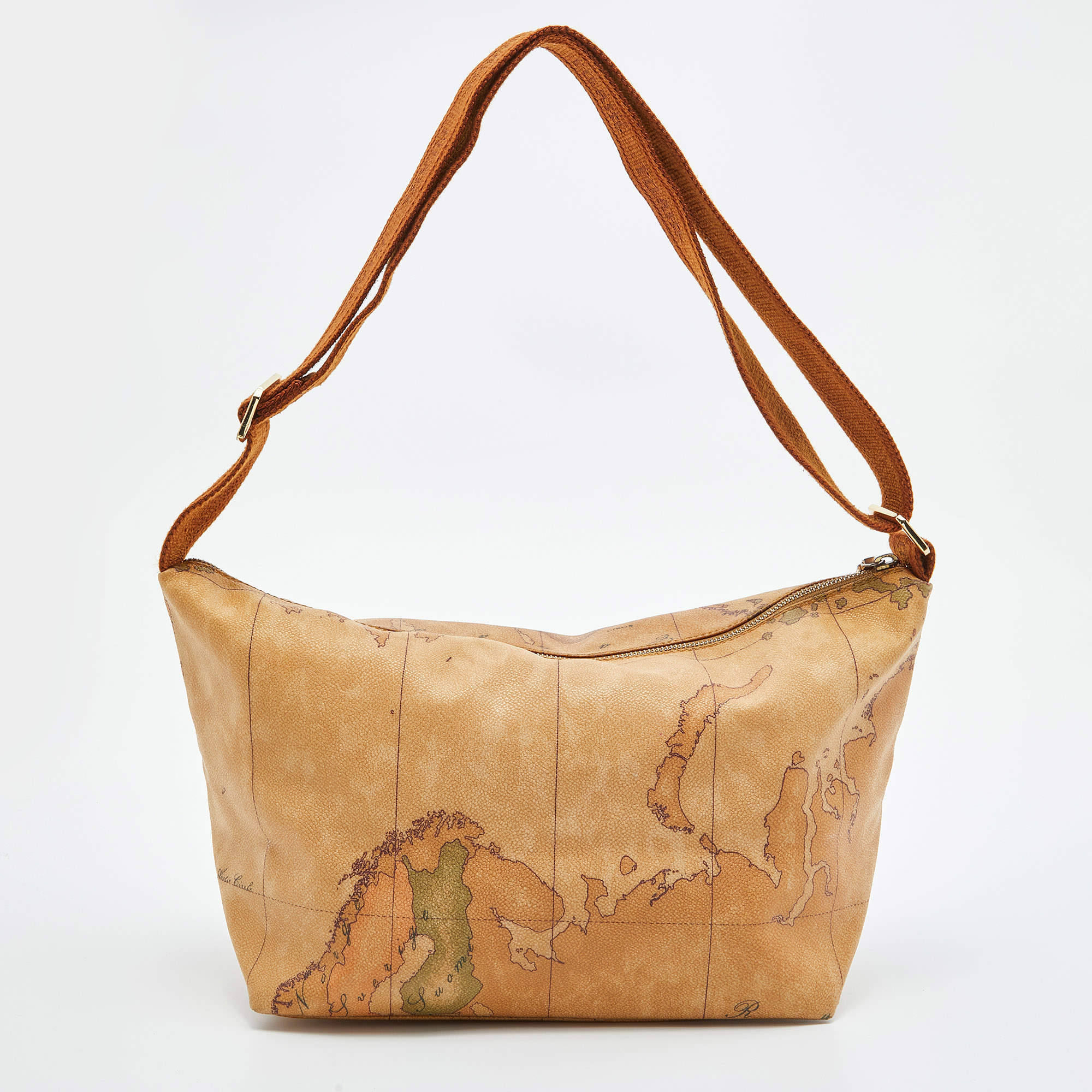 Alviero Martini 1A Classe Geo Print Brown Medium Half-Moon Shoulder Bag at  FORZIERI