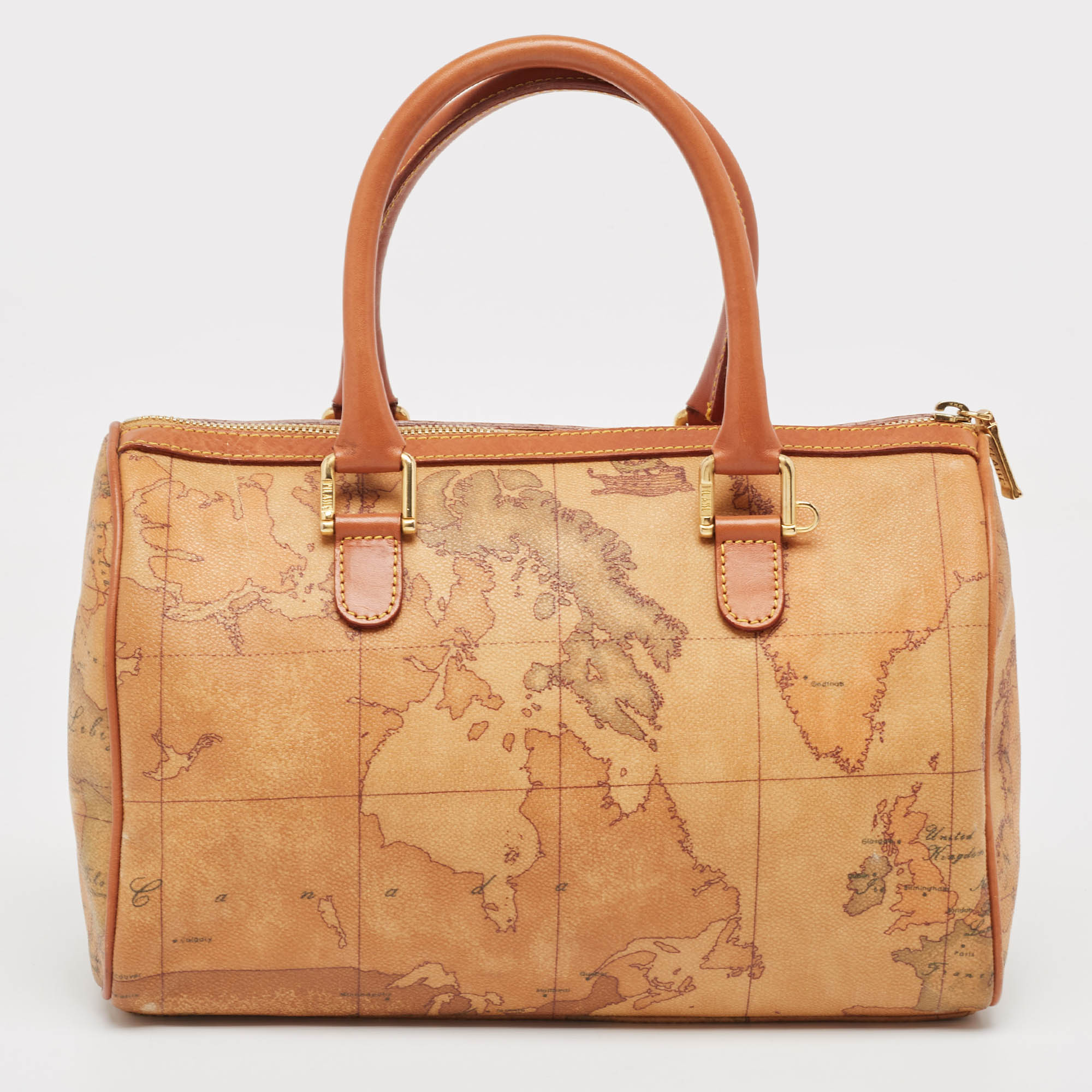 Alviero Martini 1A Classe Beige/Brown Geo Classic Boston Bag