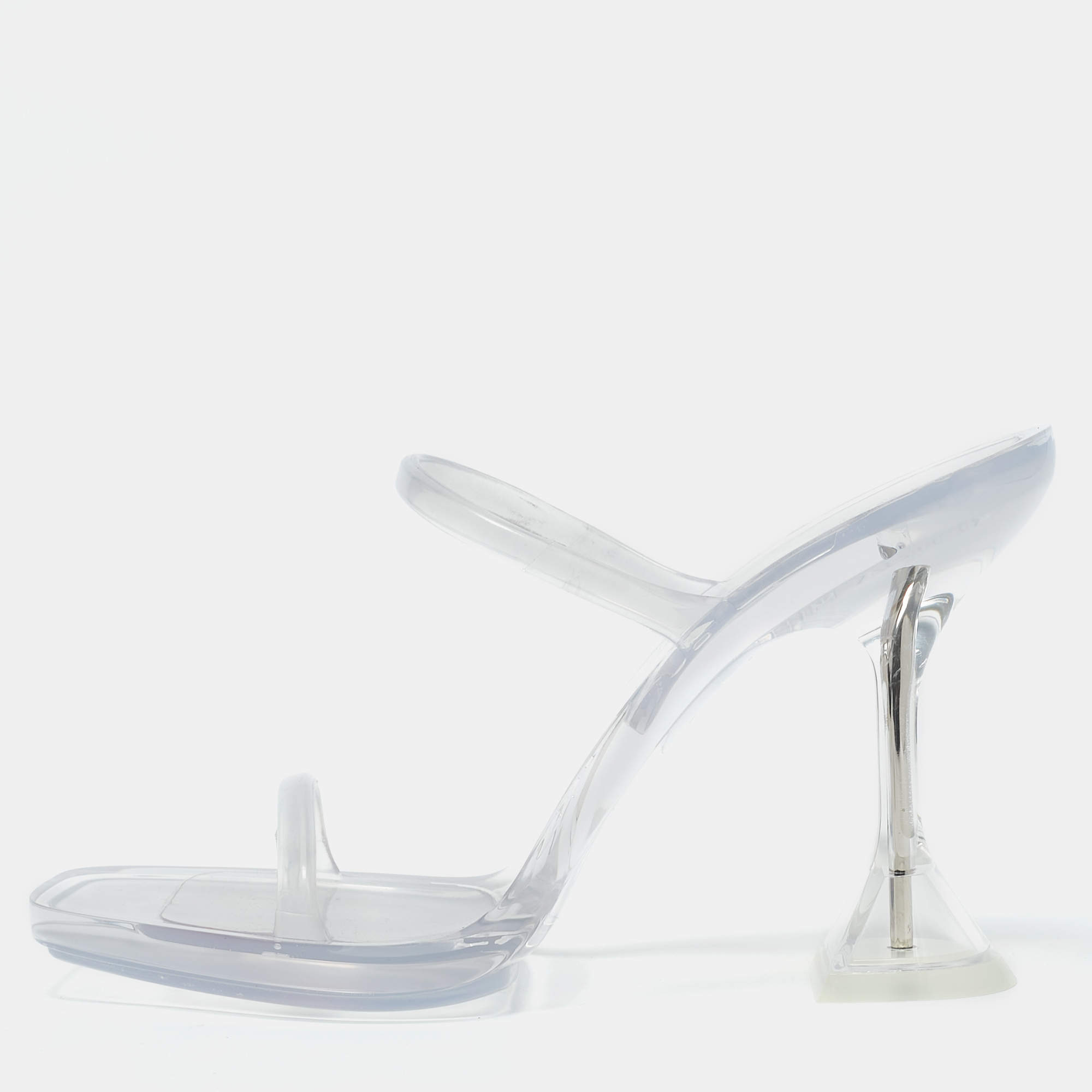 Amina Muaddi Transparent PVC Lupita Slide Sandals Size 37