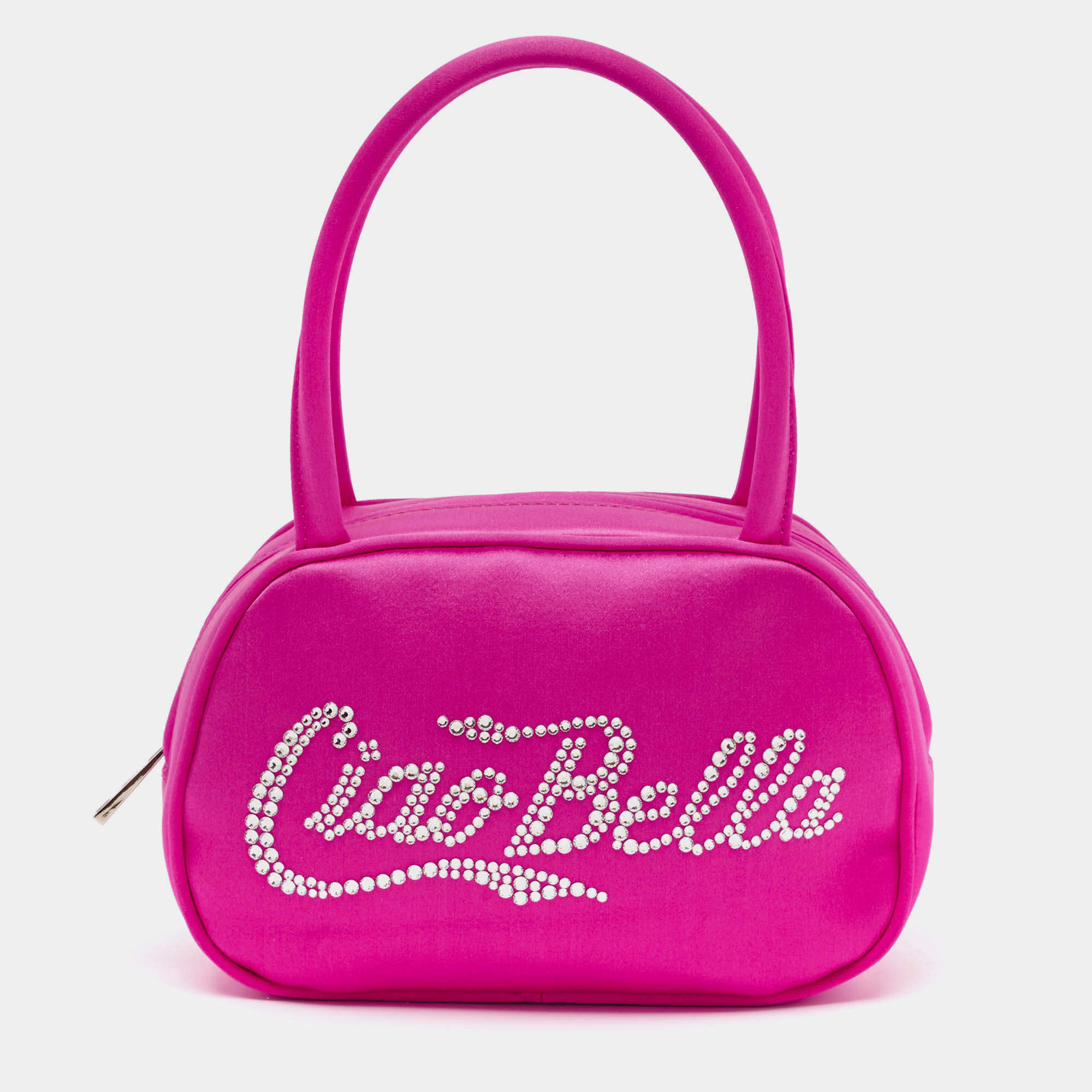 Amina Muaddi Pink Satin Super Amini Bella Bag