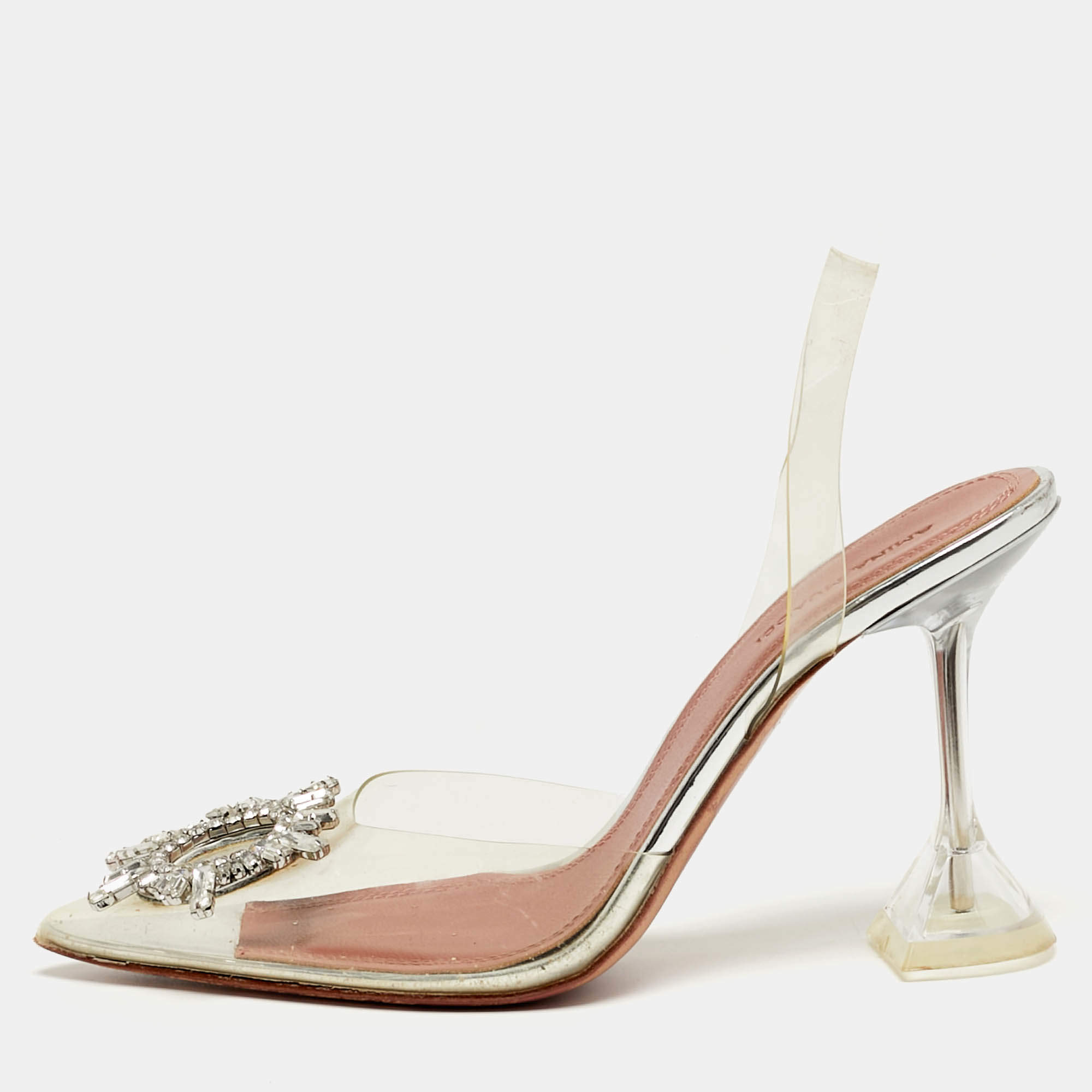 مملوكة مسبقًا Amina Muaddi Begum Size 37 Transparent PVC Slingback Pumps