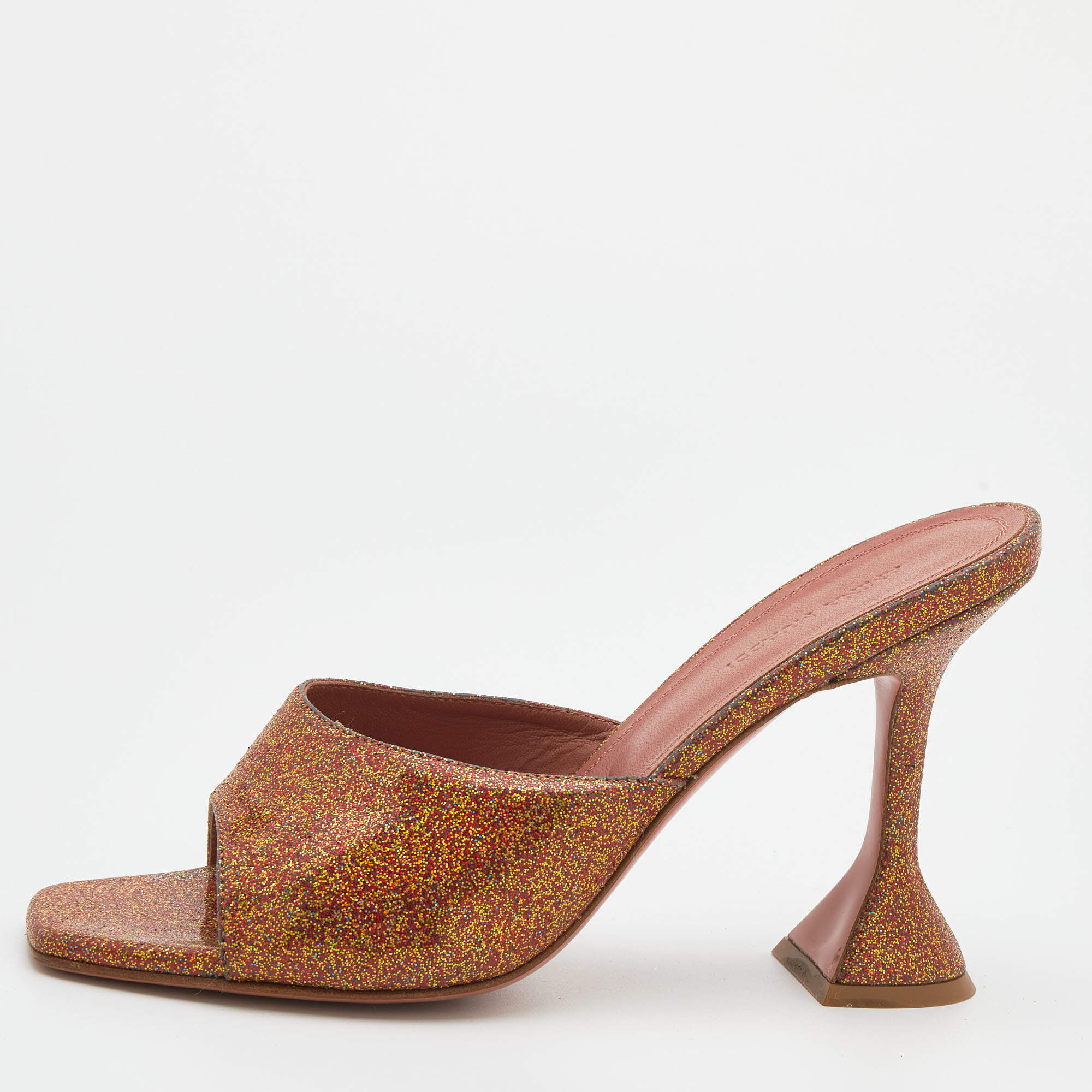 Amina Muaddi Multicolor Glitter Lupita Slide Sandals Size 39