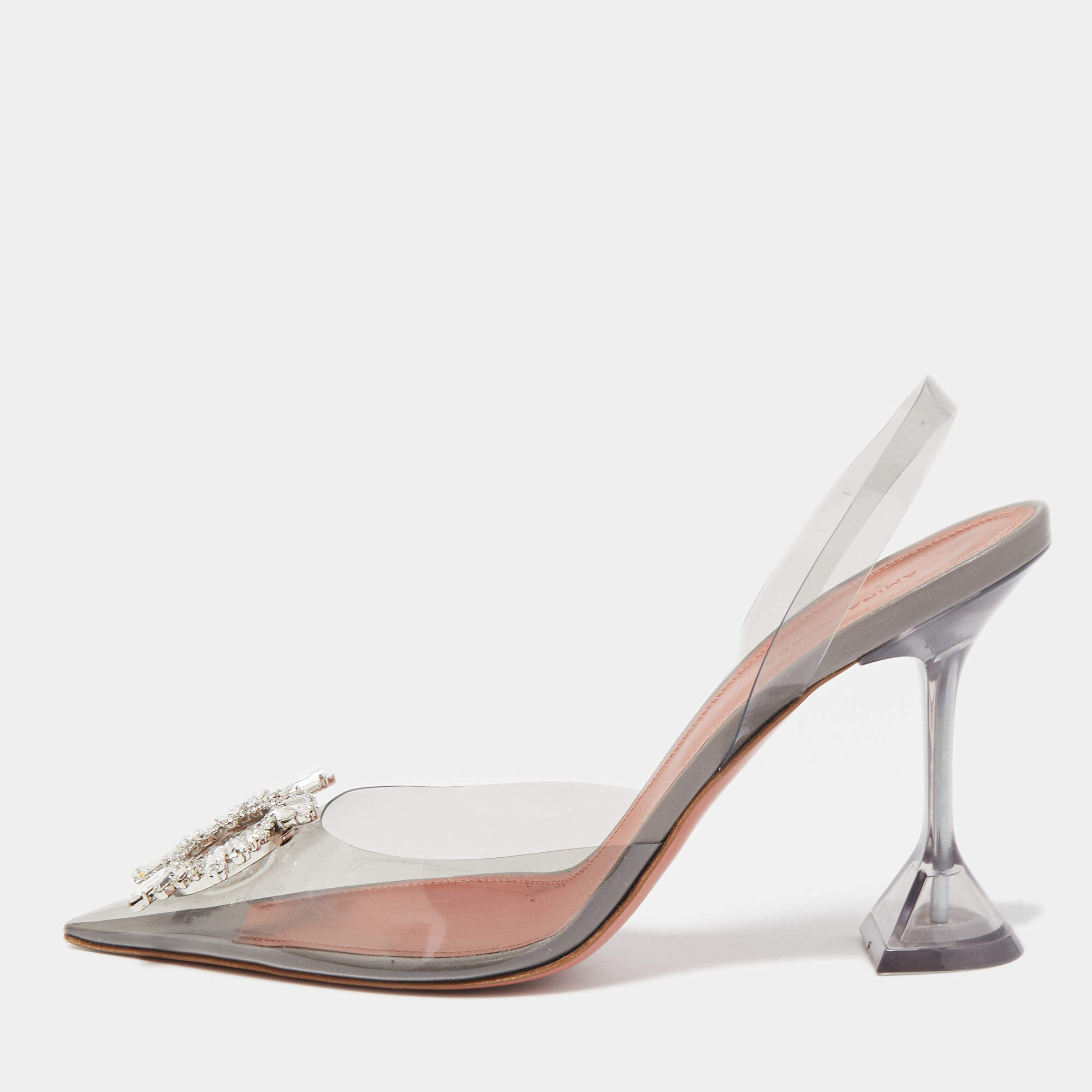 Amina Muaddi Transparent PVC Begum Slingback Pumps Size 41 Amina Muaddi ...