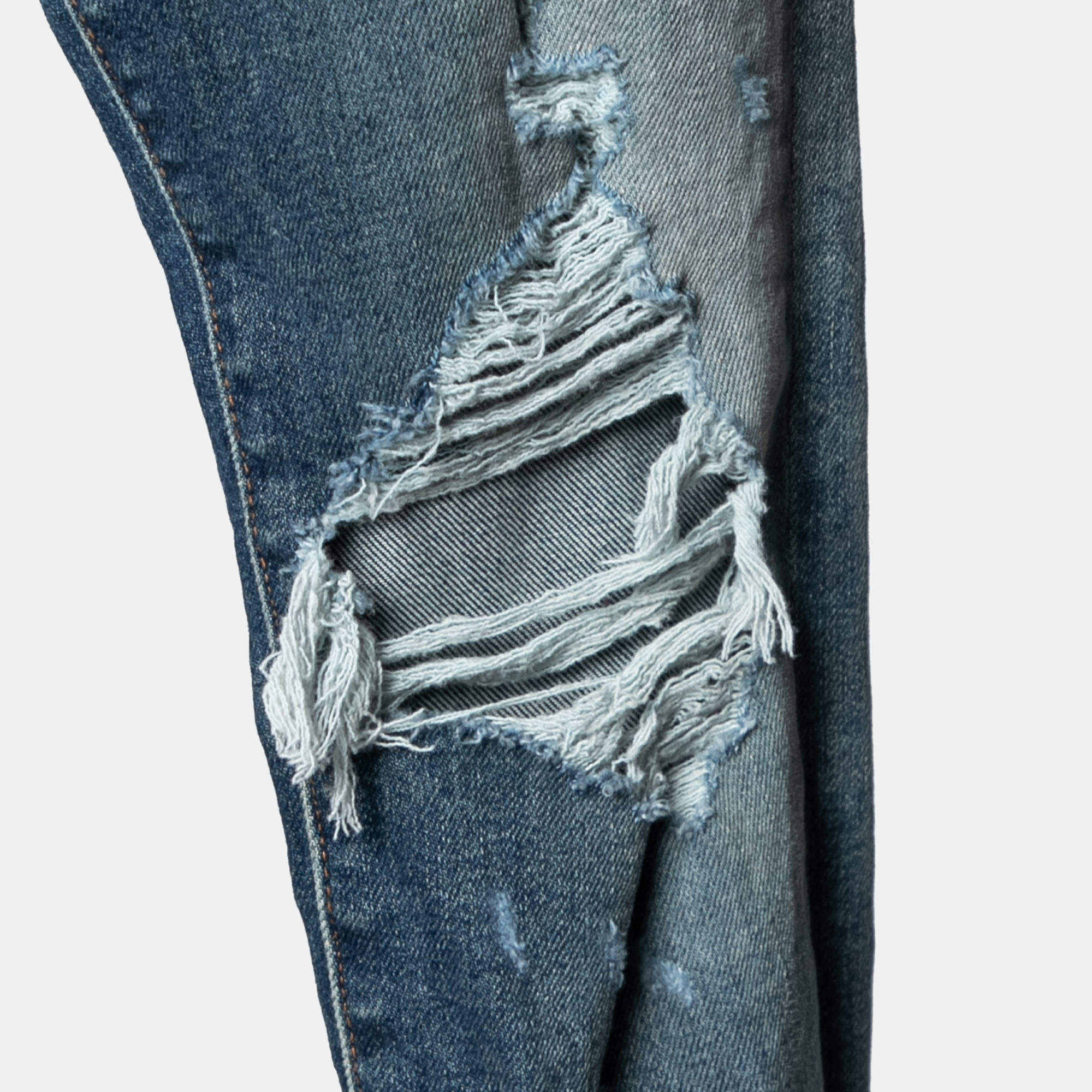 amiri ジーンズ Amiri Blue Denim Distressed Ankle Zip Detailed Jeans M Amiri