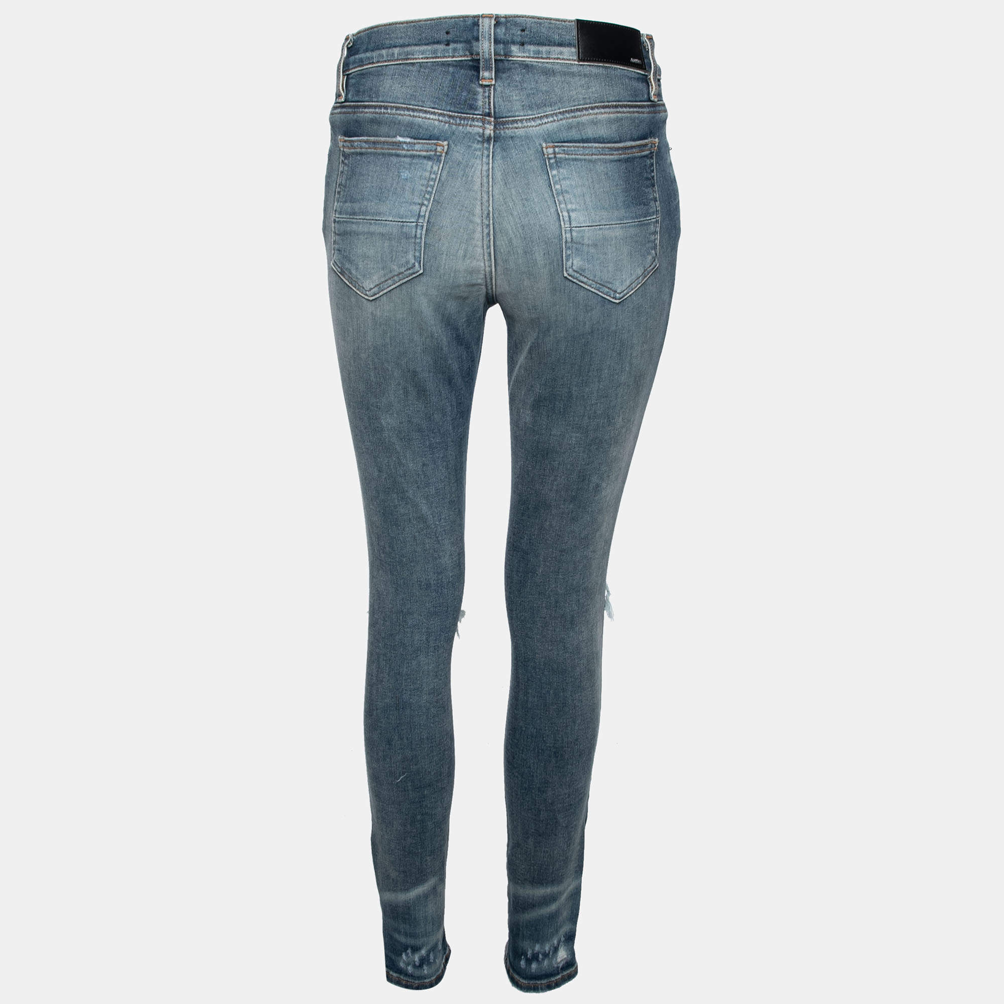 爆買い！ Blue Amiri Denim Amiri M Jeans Detailed Zip Ankle Distressed パンツ