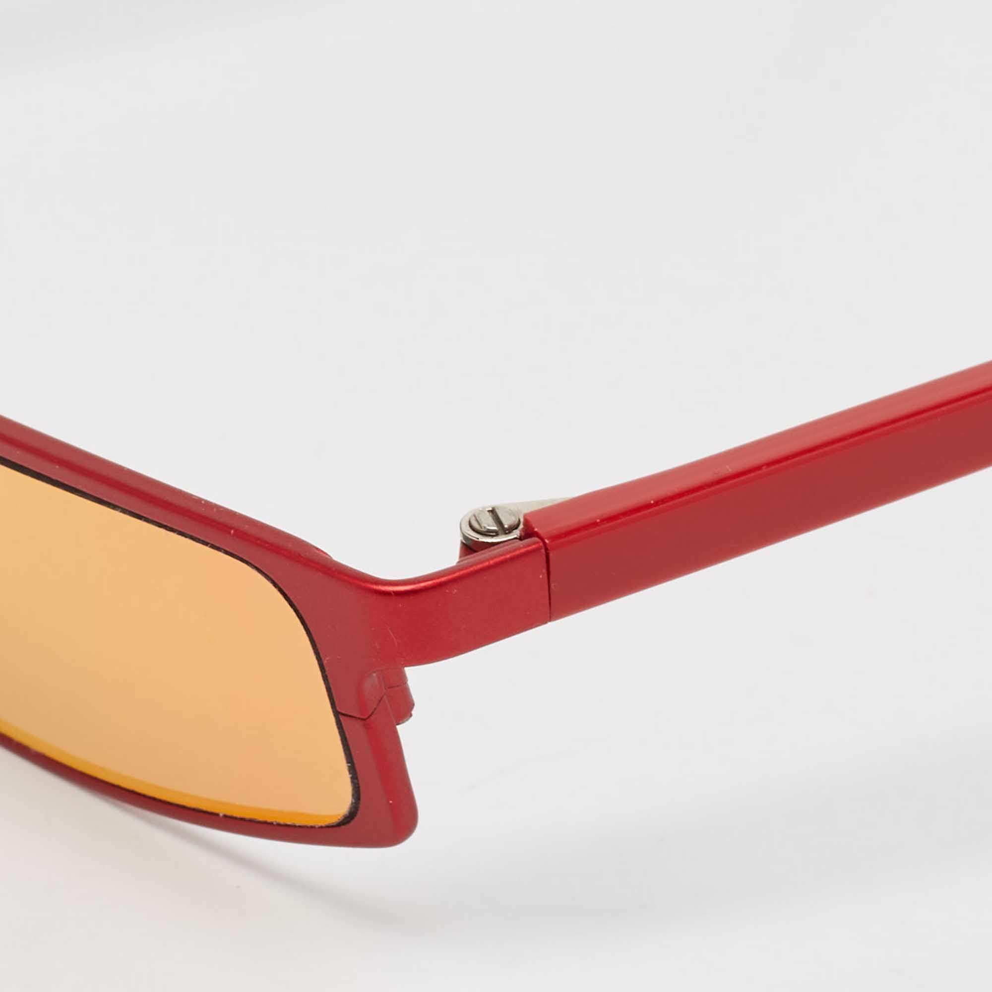 Pre Owned Andy Wolf x White Heat Red Mirror Muhren Rectangle Sunglasses