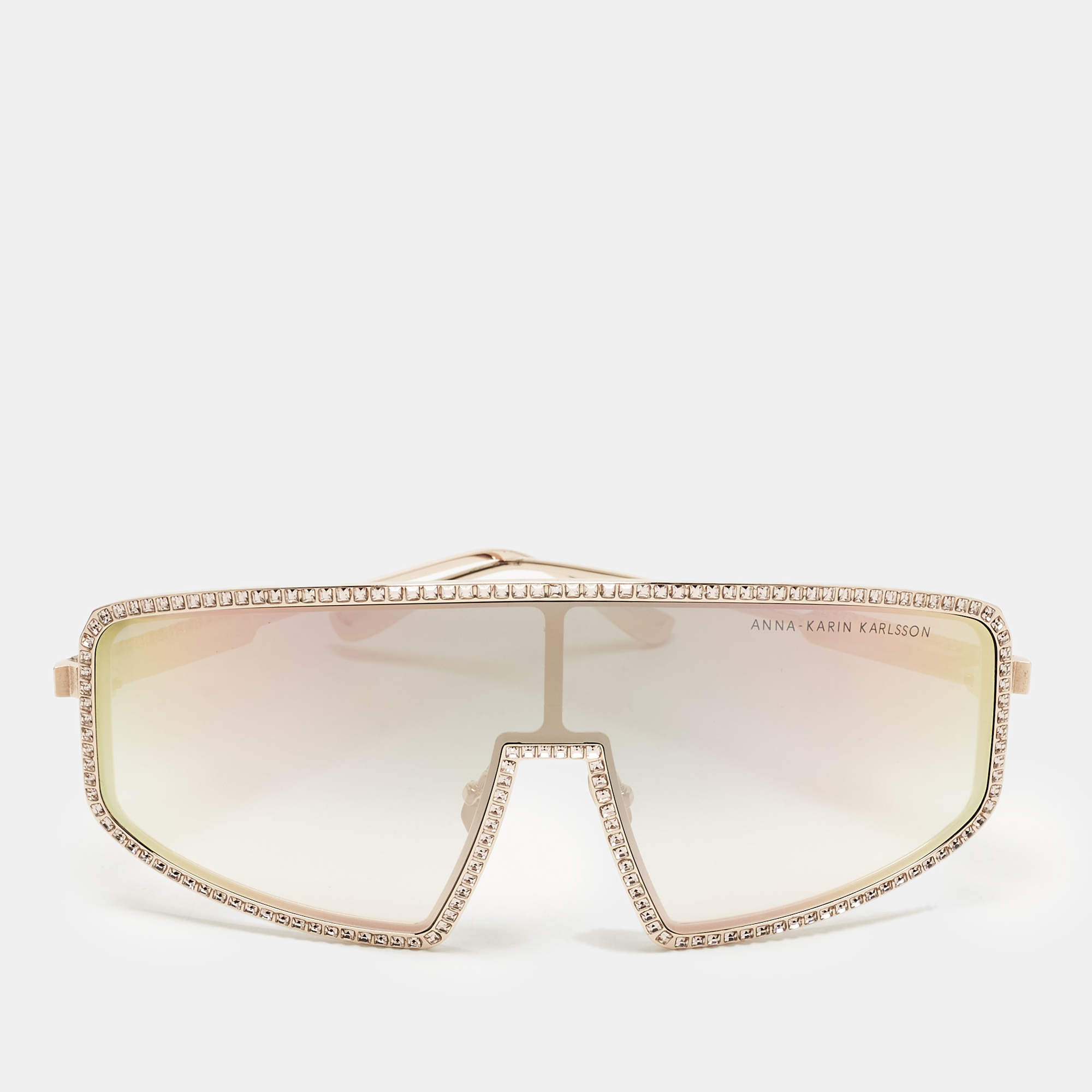 Pre Owned نظارة شمسية آنا-كارين  كارلسون شيلد شادي لوڤ 2.0 تدرج ذهبي وردي