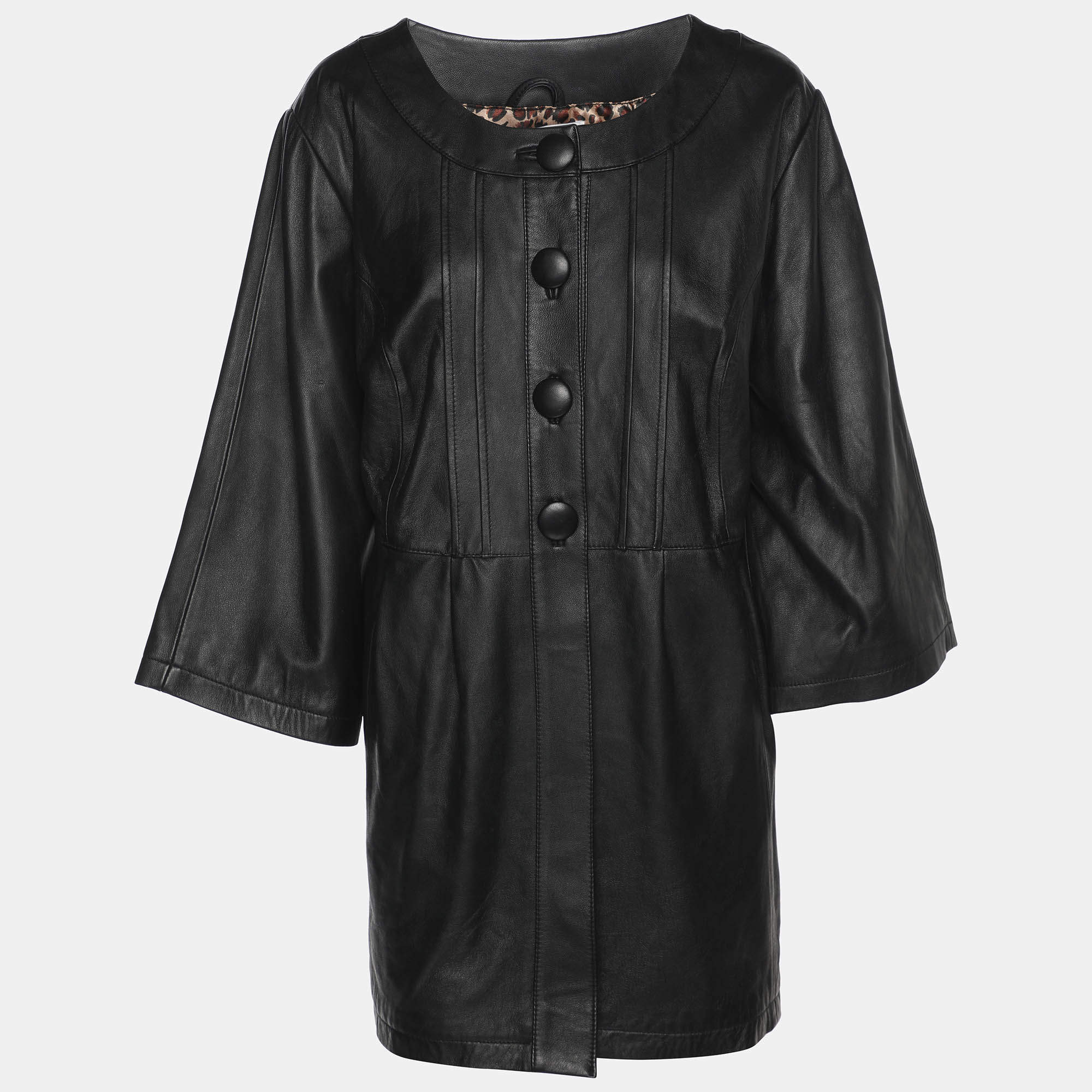 مملوكة مسبقًا Anna Scholz Black Leather Jacket XL