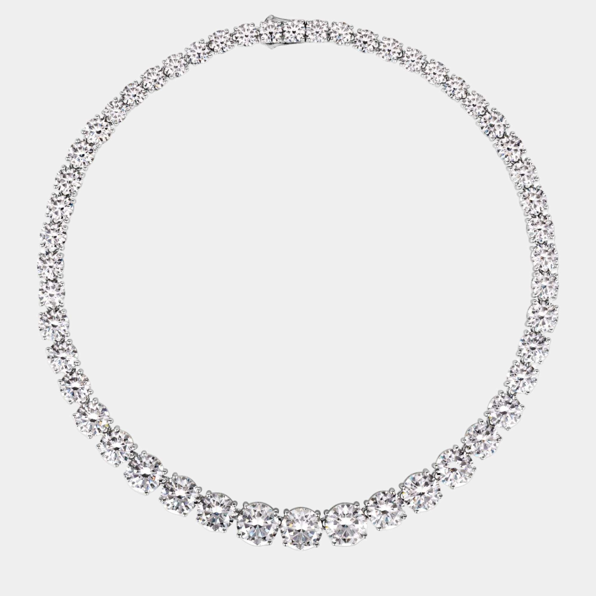 Pre Owned Anna Zuckerman Perfect Riviera Diamond Crystalline Necklace 