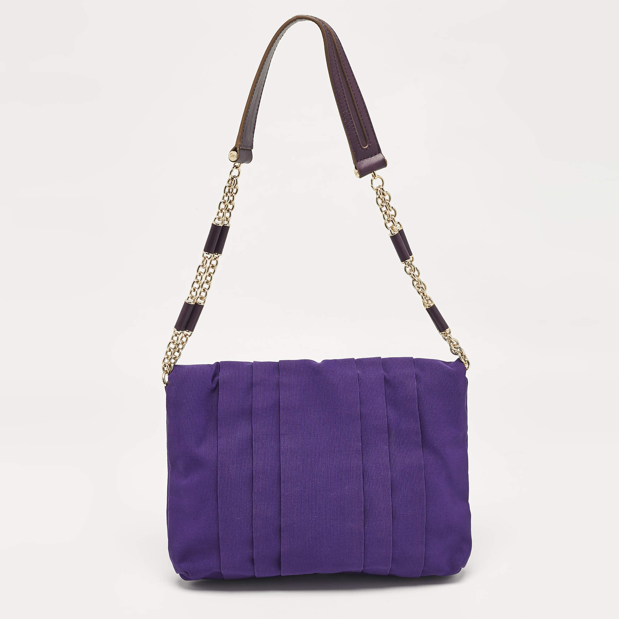 Anya Hindmarch Purple Canvas and Leather Gracie Shoulder Bag Anya Hindmarch TLC