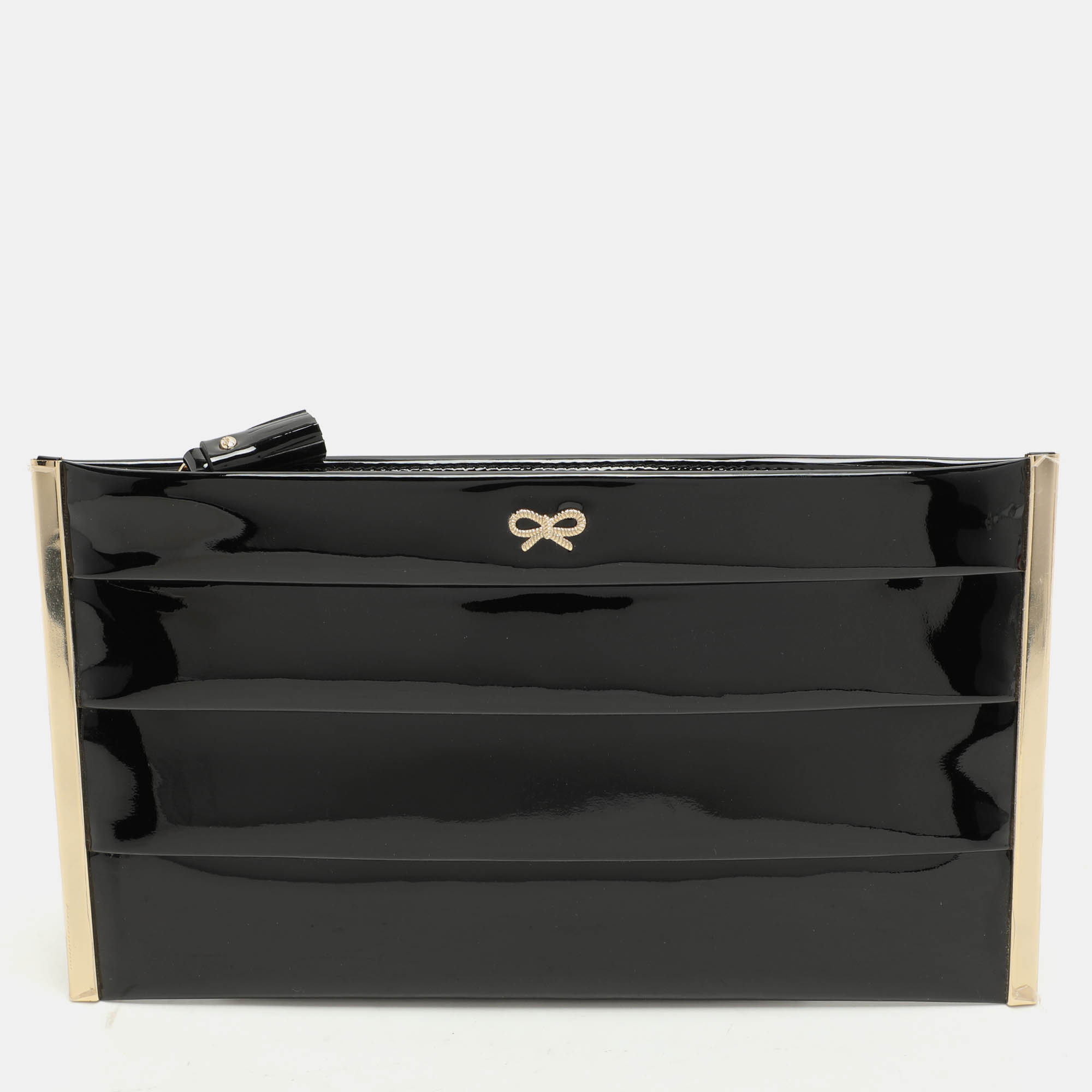 Anya Hindmarch Black Patent Leather Clutch