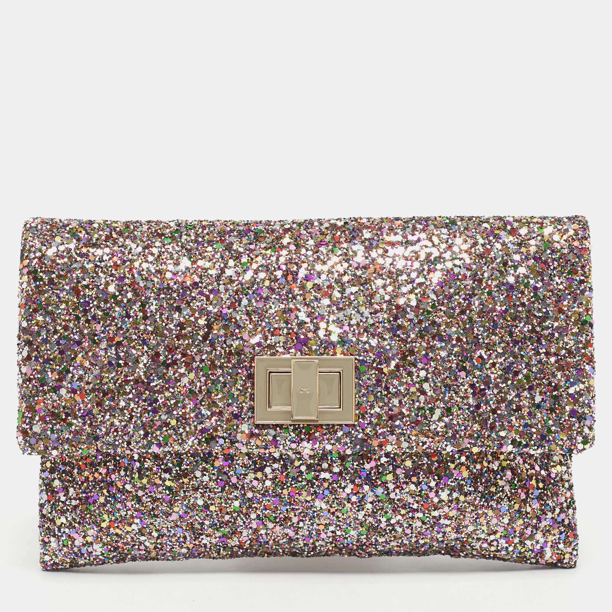 Pre Owned Anya Hindmarch Multicolor Glitter Valorie Clutch