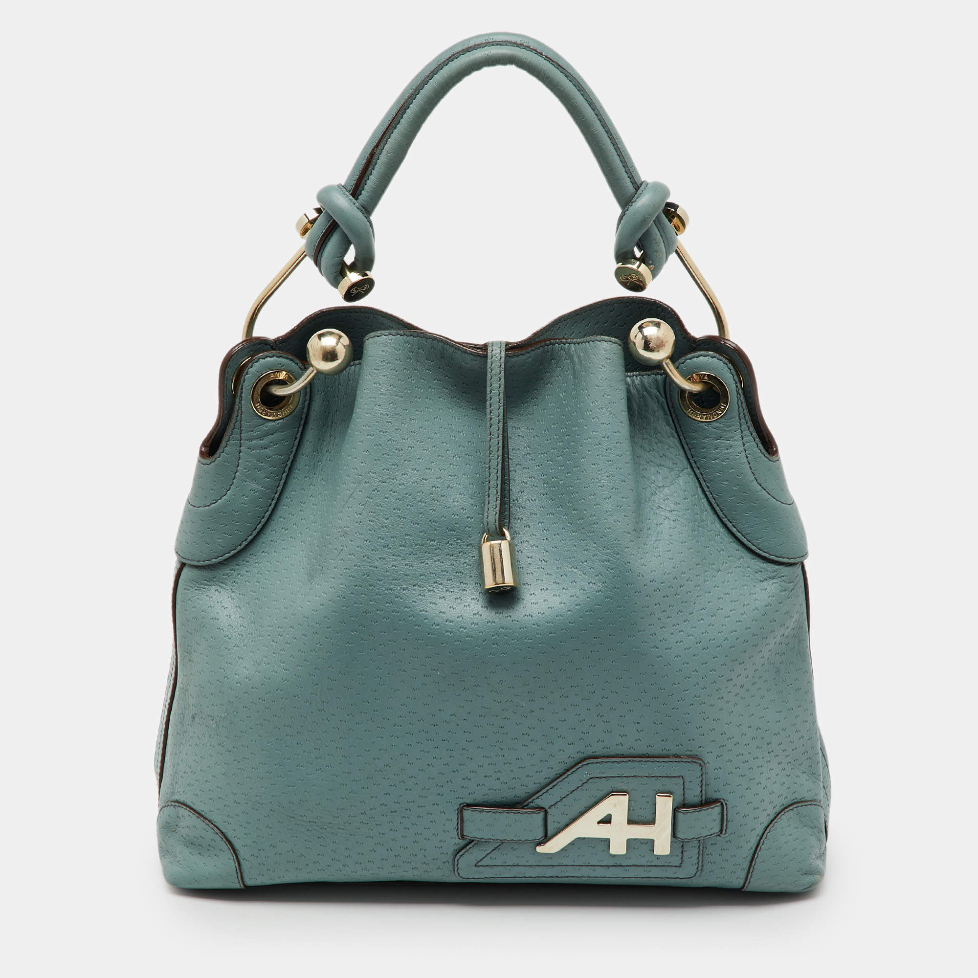 Pre Owned Anya Hindmarch Blue Leather Elrod Hobo