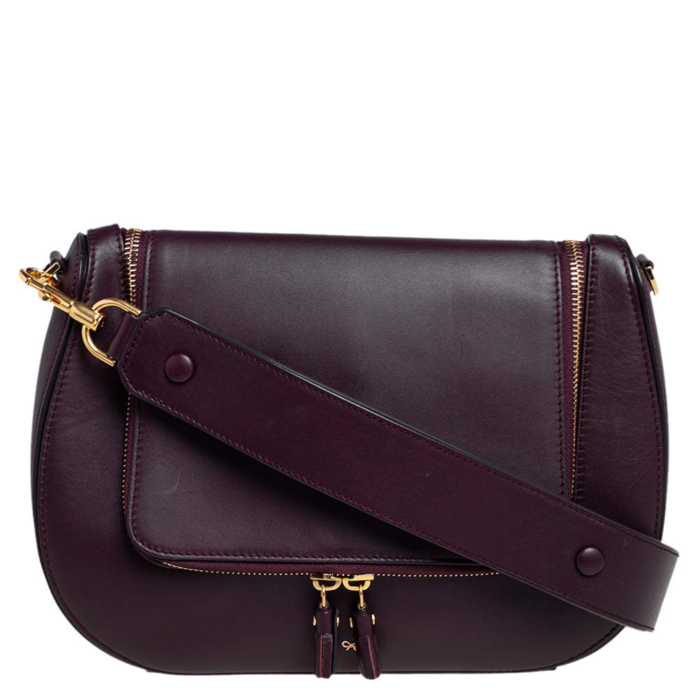 Anya Hindmarch Burgundy Leather Vere Satchel Anya Hindmarch