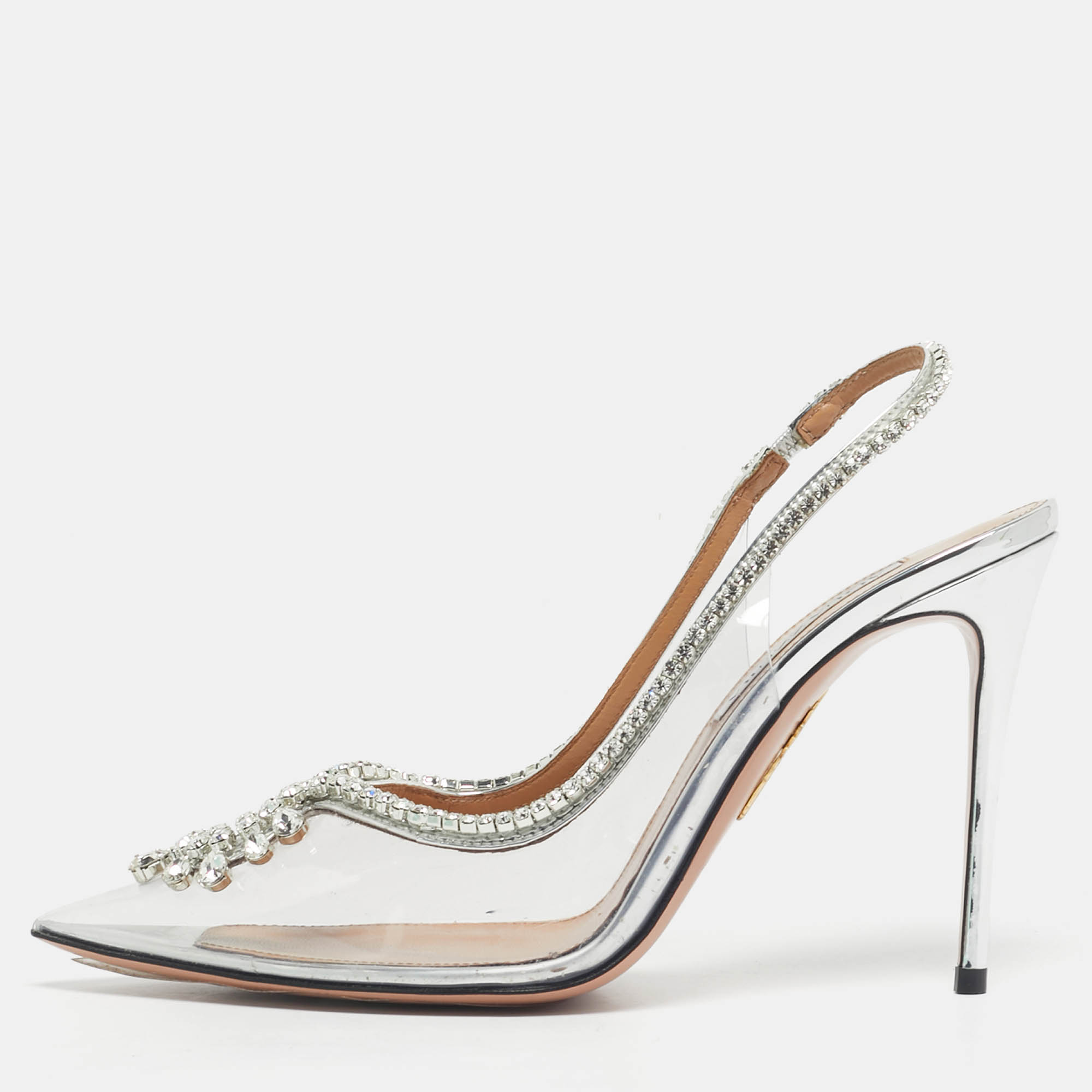 Pre Owned Aquazzura Transparent PVC Seduction Pumps Size 38