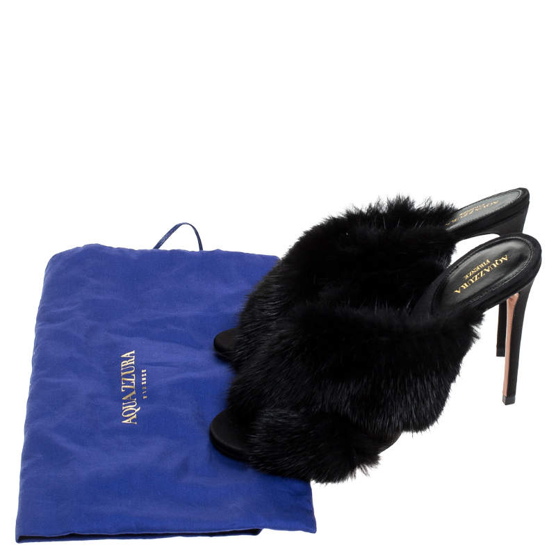 aquazzura fur mules