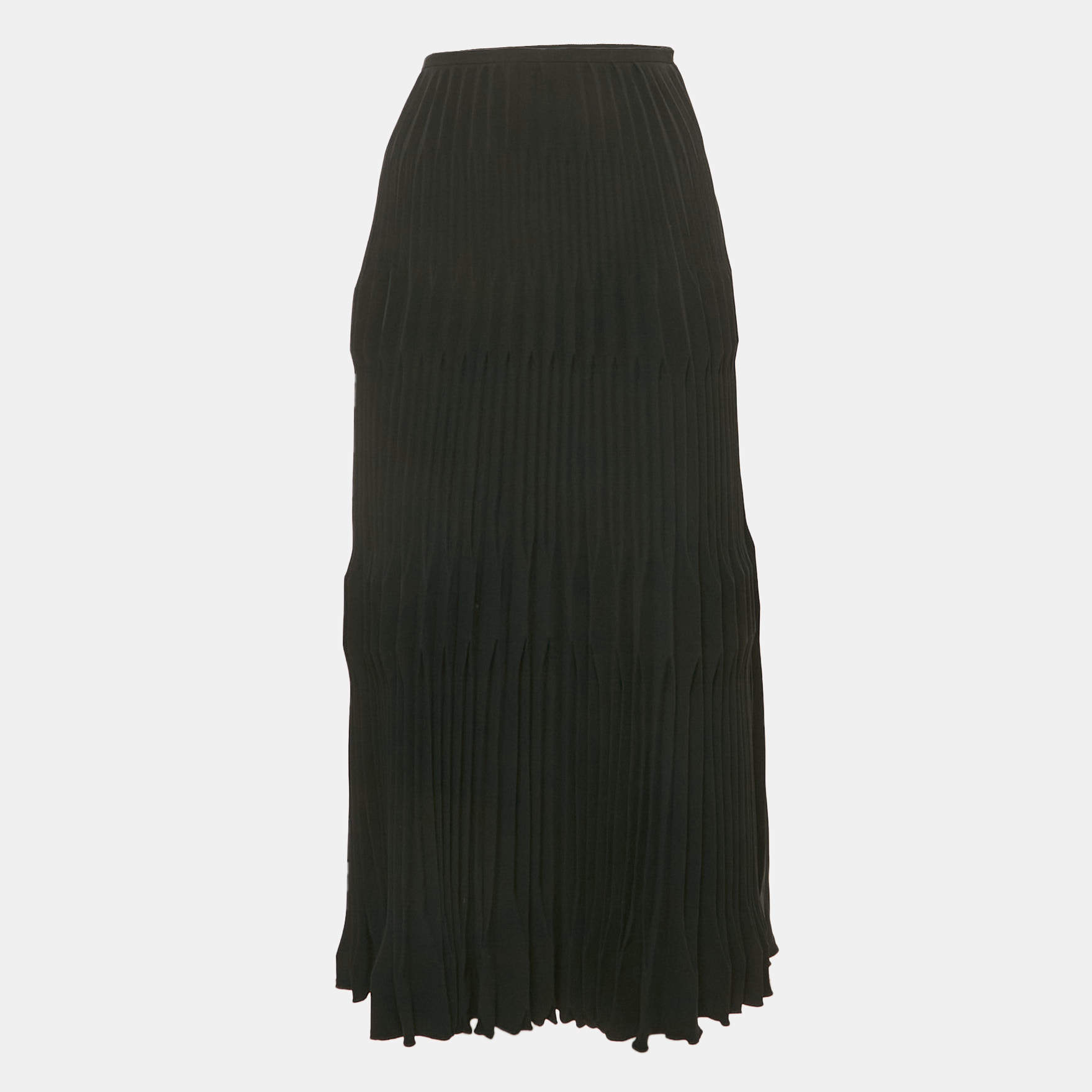 Pre Owned Armani Collezioni Black Plisse Midi Skirt L