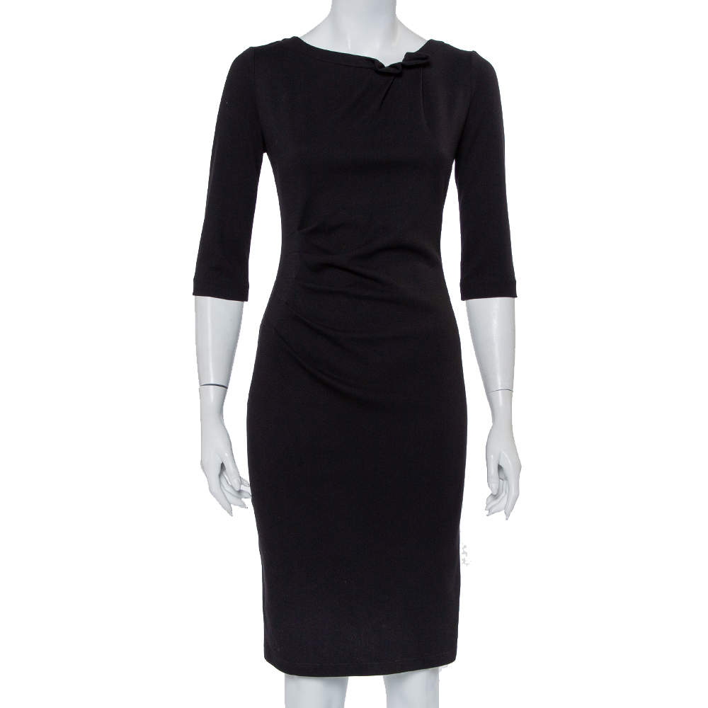 مملوكة مسبقًا فستان أرماني كوليزيوني تريكو أسو بديرابيه وسط مزين مقاس صغير - سمول