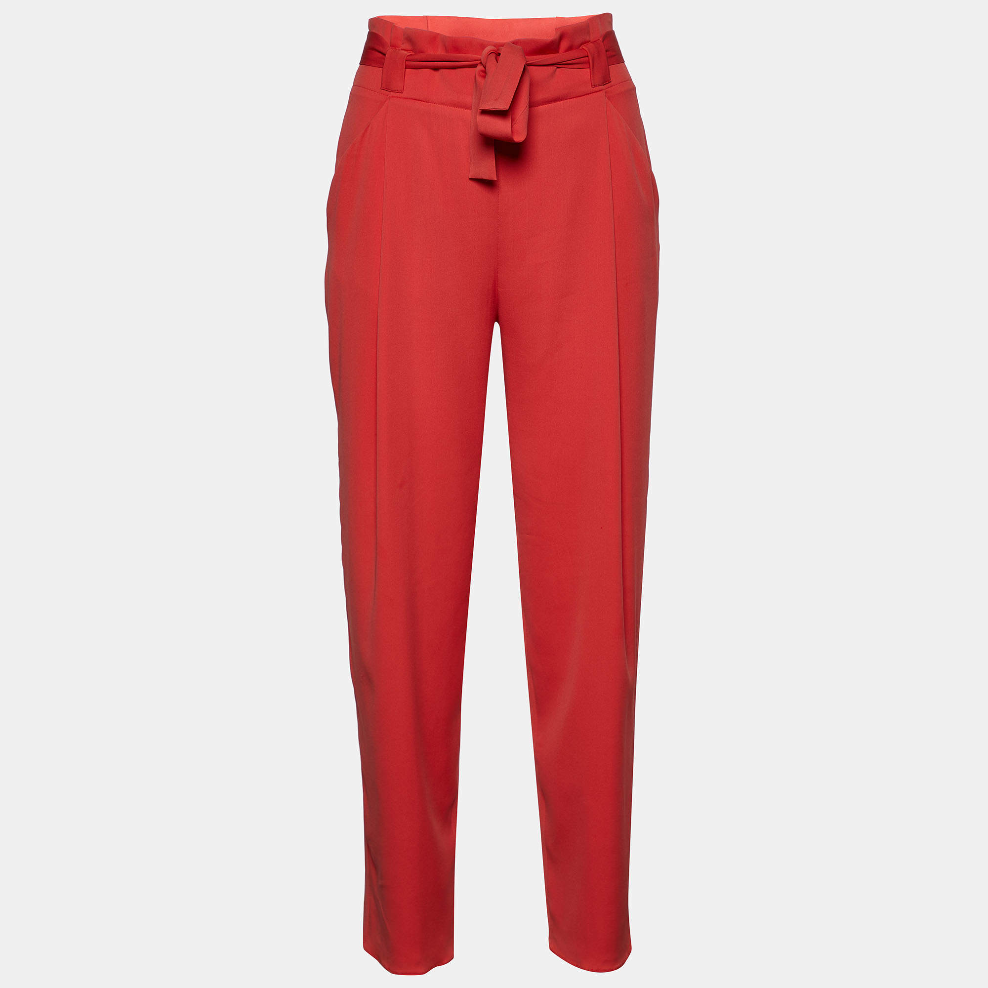 مملوكة مسبقًا Armani Collezioni Pink Silk Belted Pants S