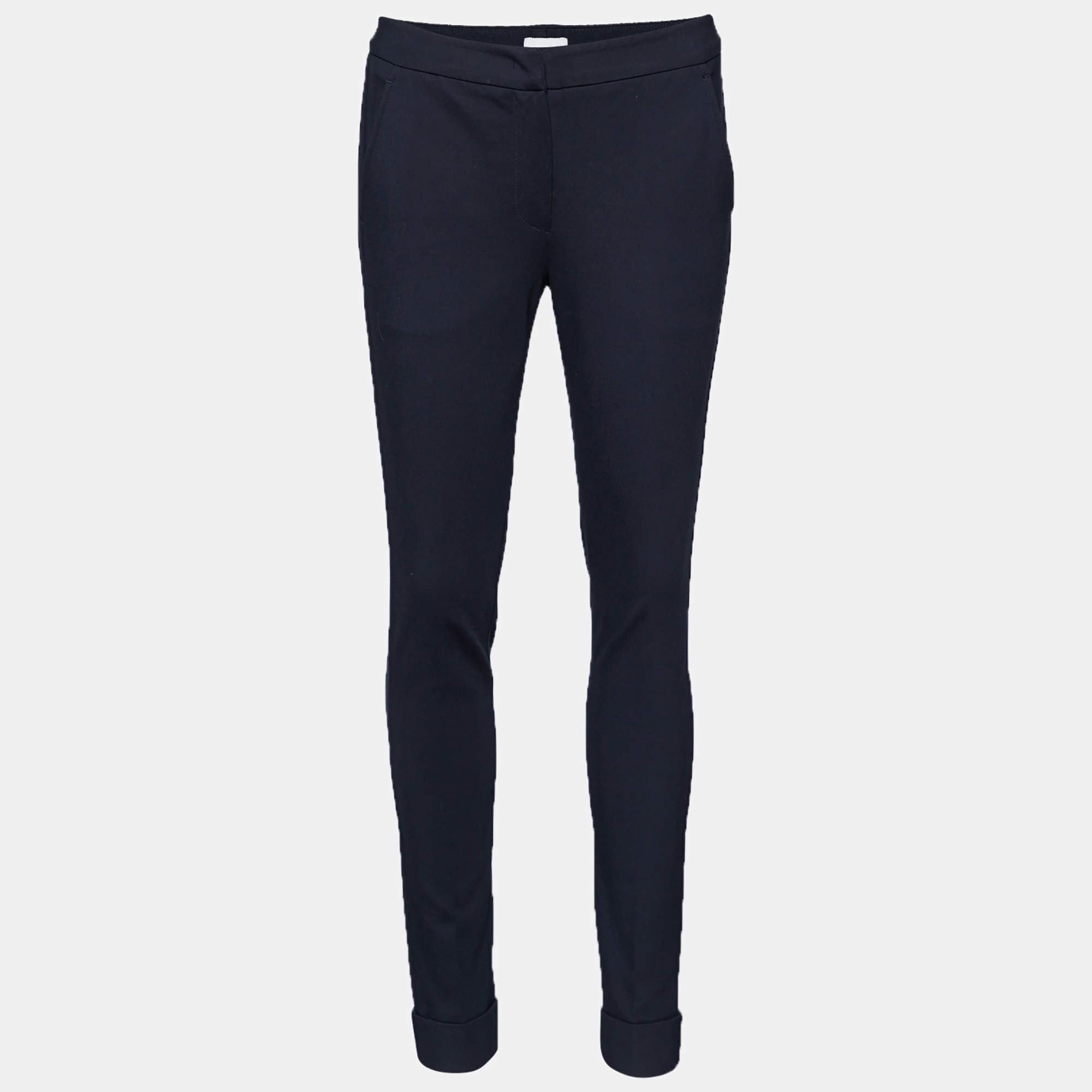 Armani Collezioni Navy Blue Knit Tapered Leg Pants XS