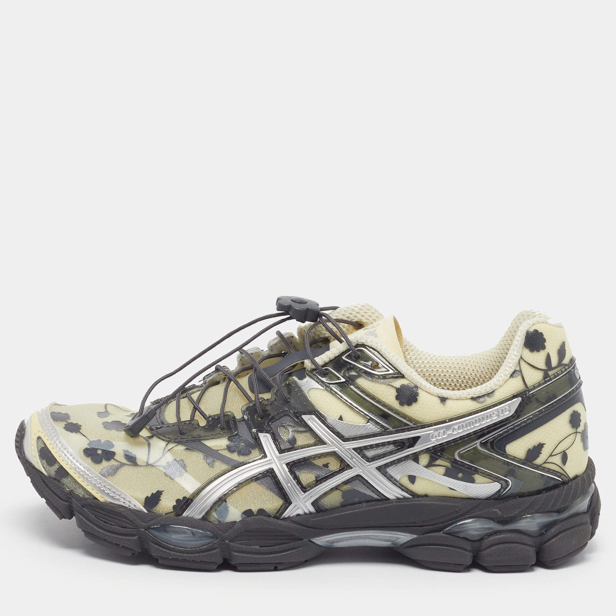 Pre Owned Asics X Cecilie Gel-Cumulus 16 SSCB Size 39.5 Cream Mesh Low Top Sneakers